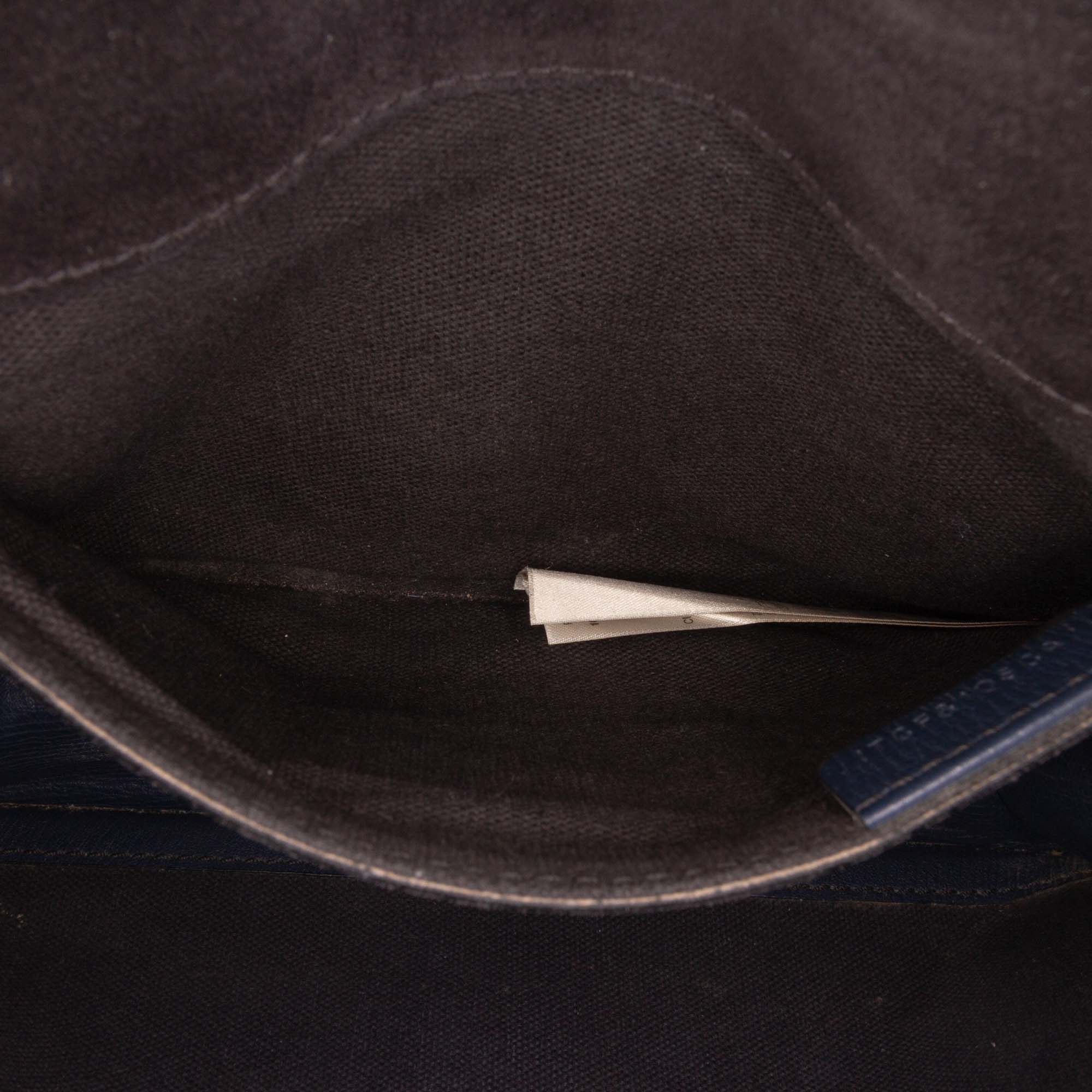 Burberry | Pre-Owned House Check Canvas and Leather Derby Macken Crossbody | Blue - Image 8