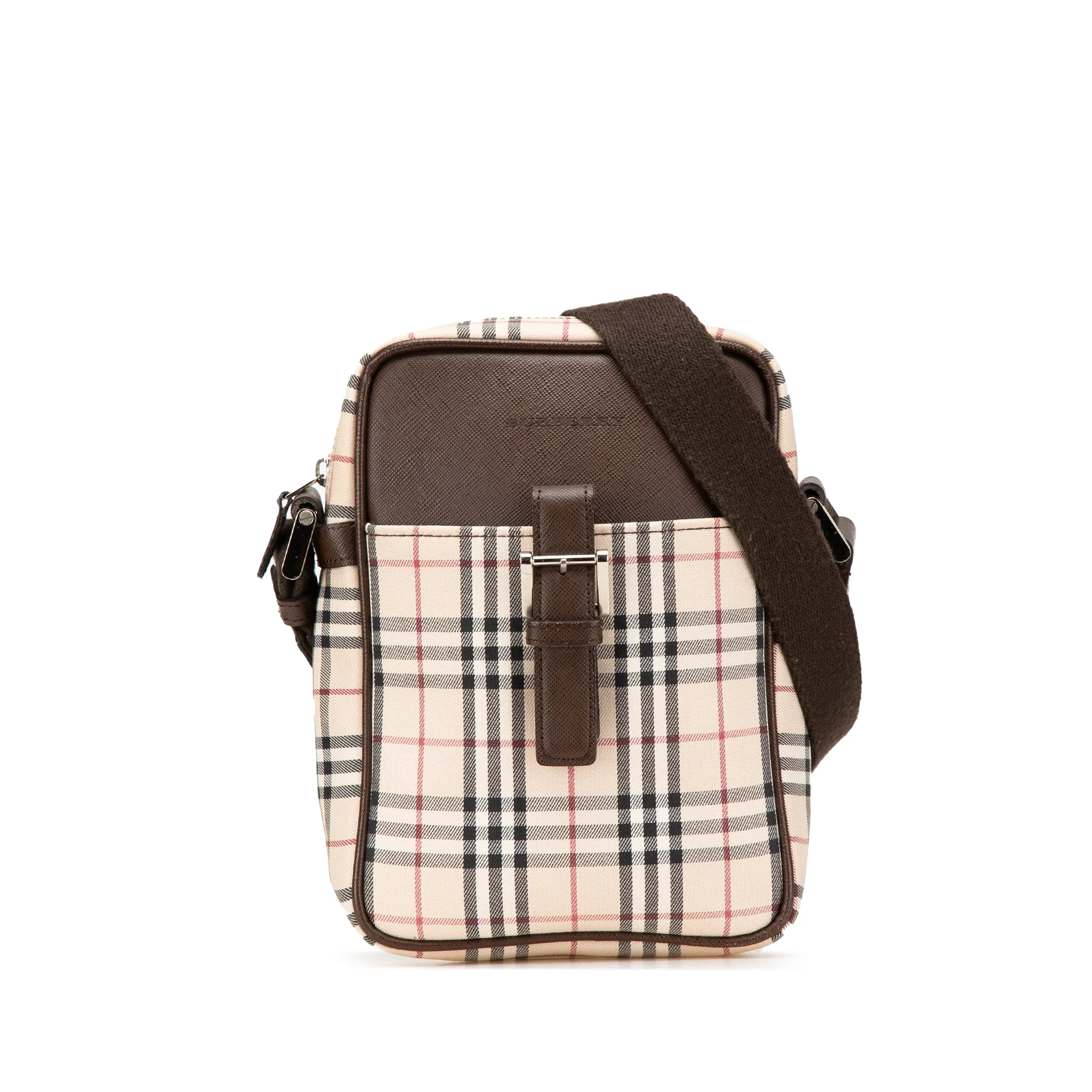 Burberry | Pre-Owned House Check Canvas Crossbody | Beige