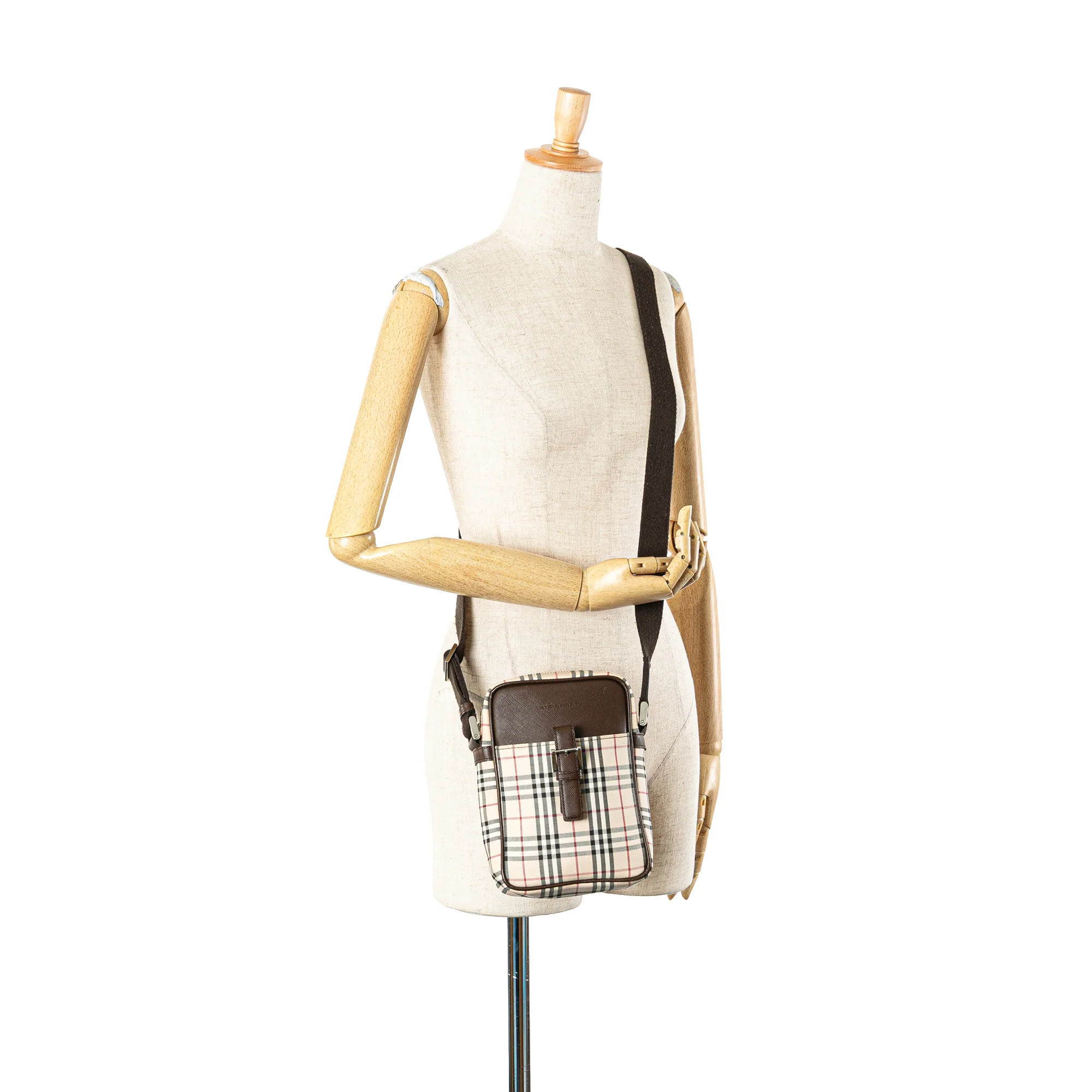 Burberry | Pre-Owned House Check Canvas Crossbody | Beige - Image 3