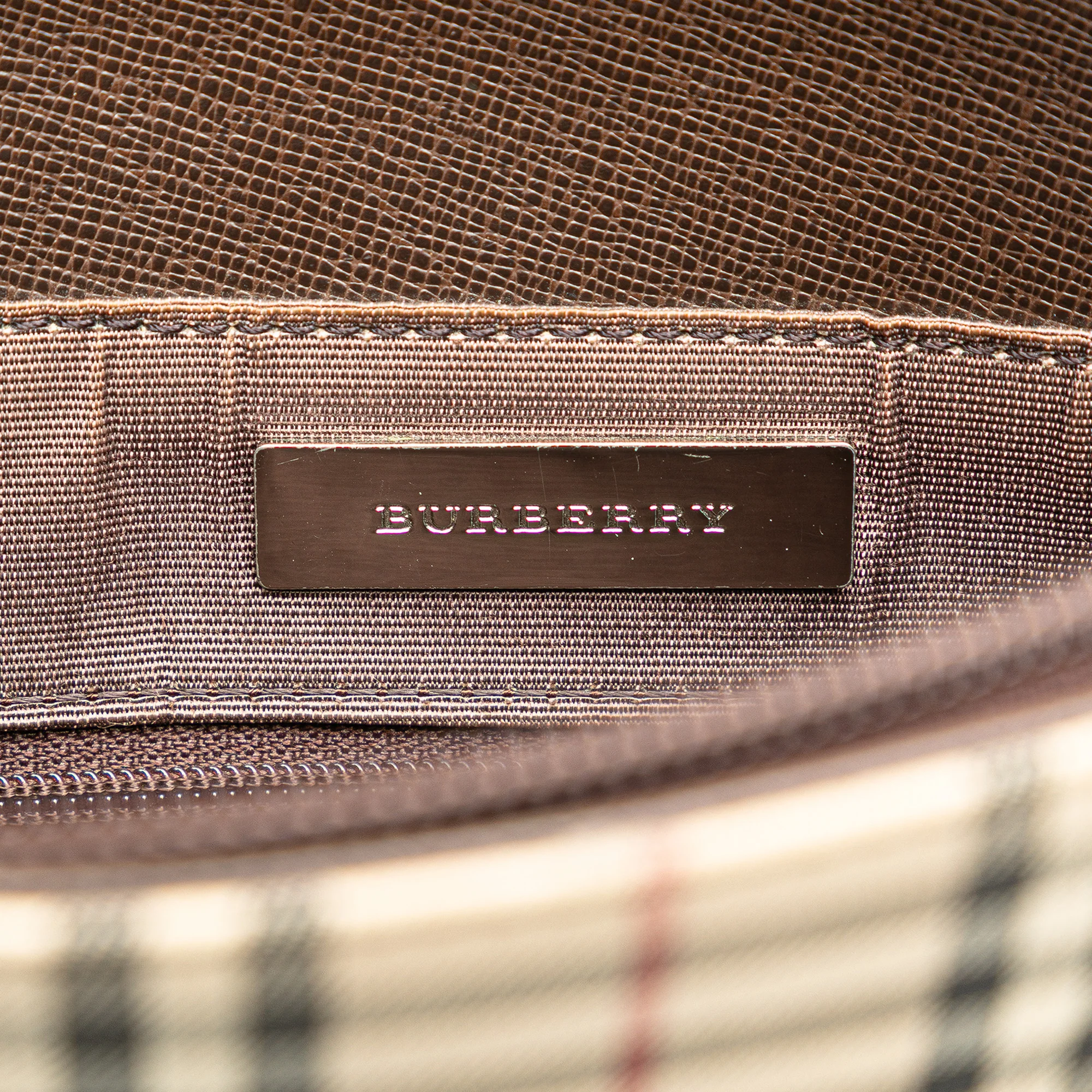 Burberry | Pre-Owned House Check Canvas Tote | Beige - Image 8