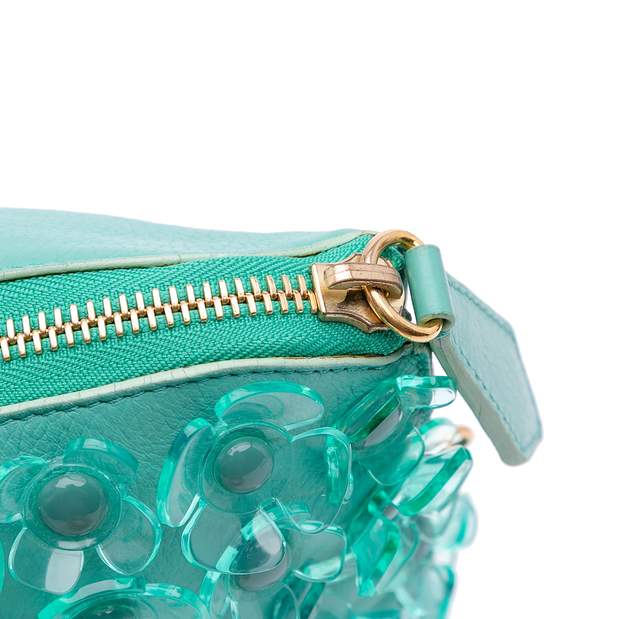 Burberry | Pre-Owned Leather The Petal Fold Over Crossbody | Green/Light Green - Image 12