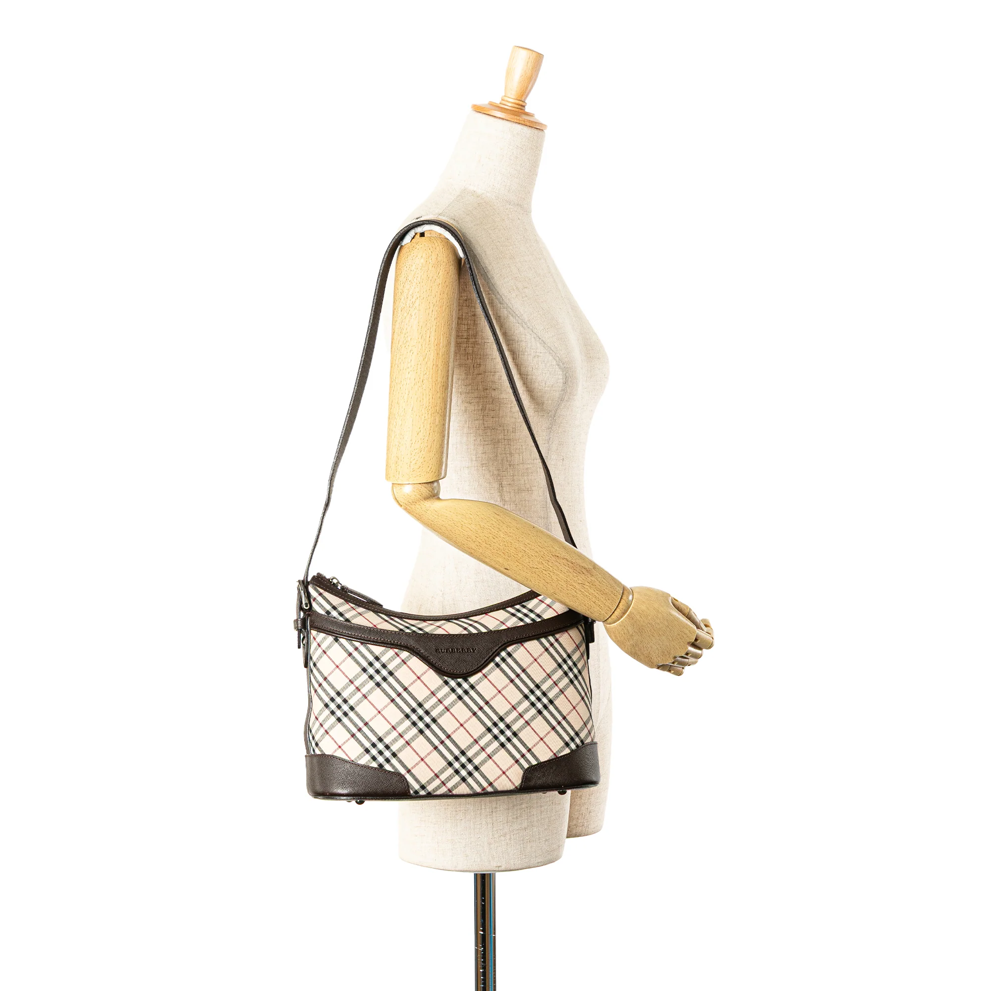 Burberry | Pre-Owned Nova Check Canvas Shoulder Bag - I | Beige - Image 4