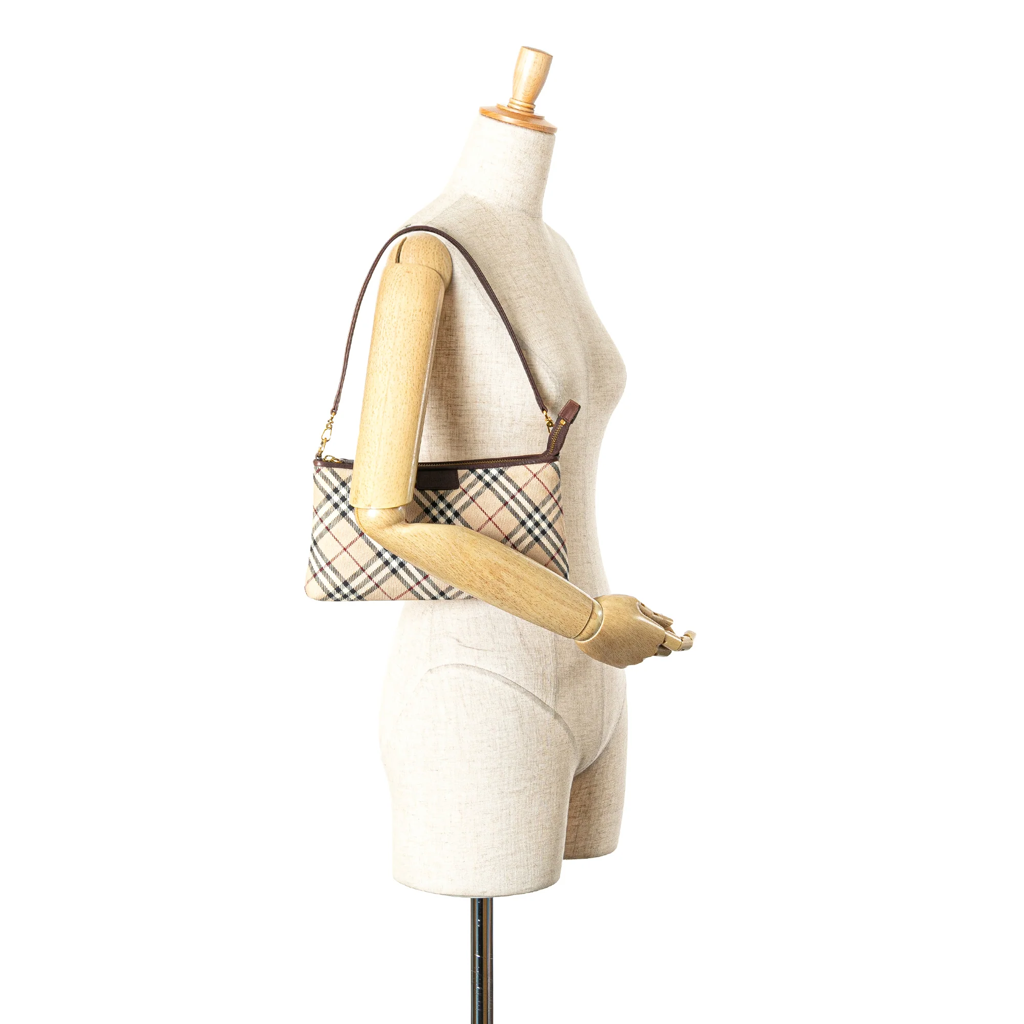 Burberry | Pre-Owned Nova Check Canvas Shoulder Bag - II | Beige - Image 3