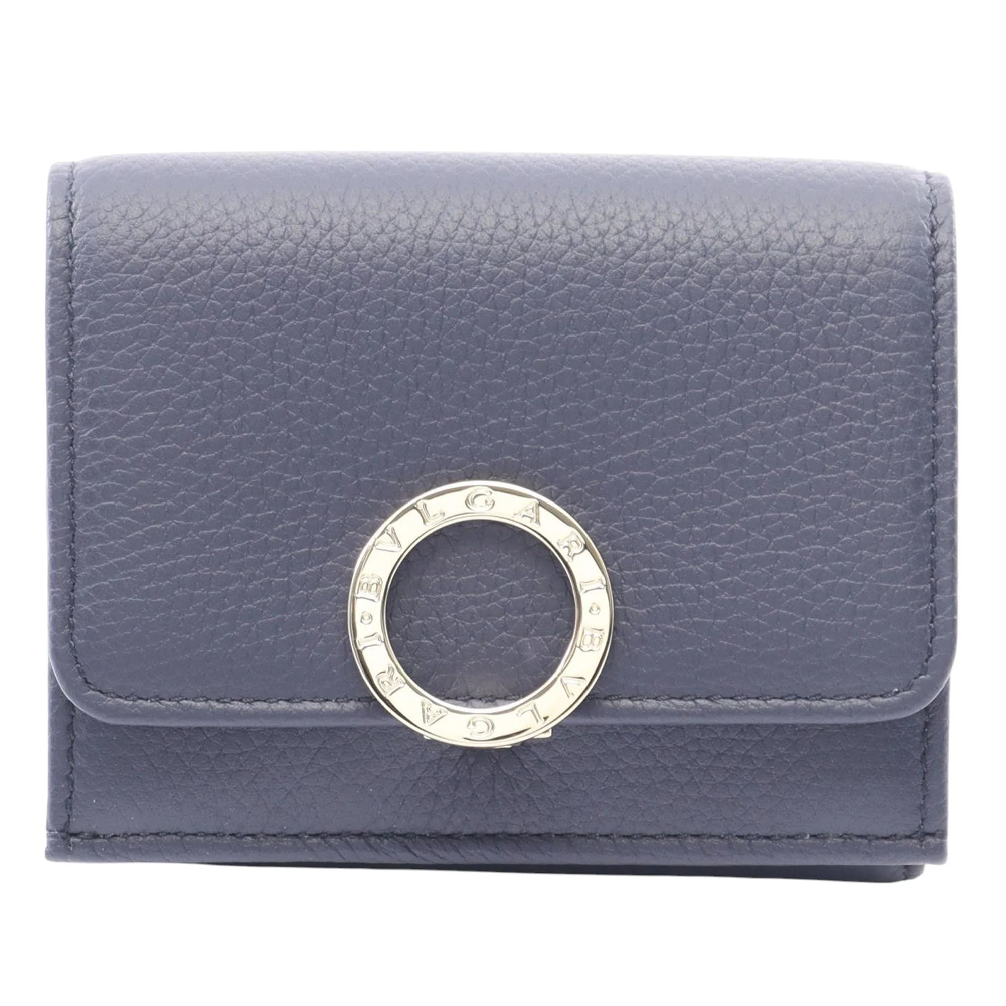 Bvlgari | Pre-Owned Leather Trifold Wallet | Blue/Navy
