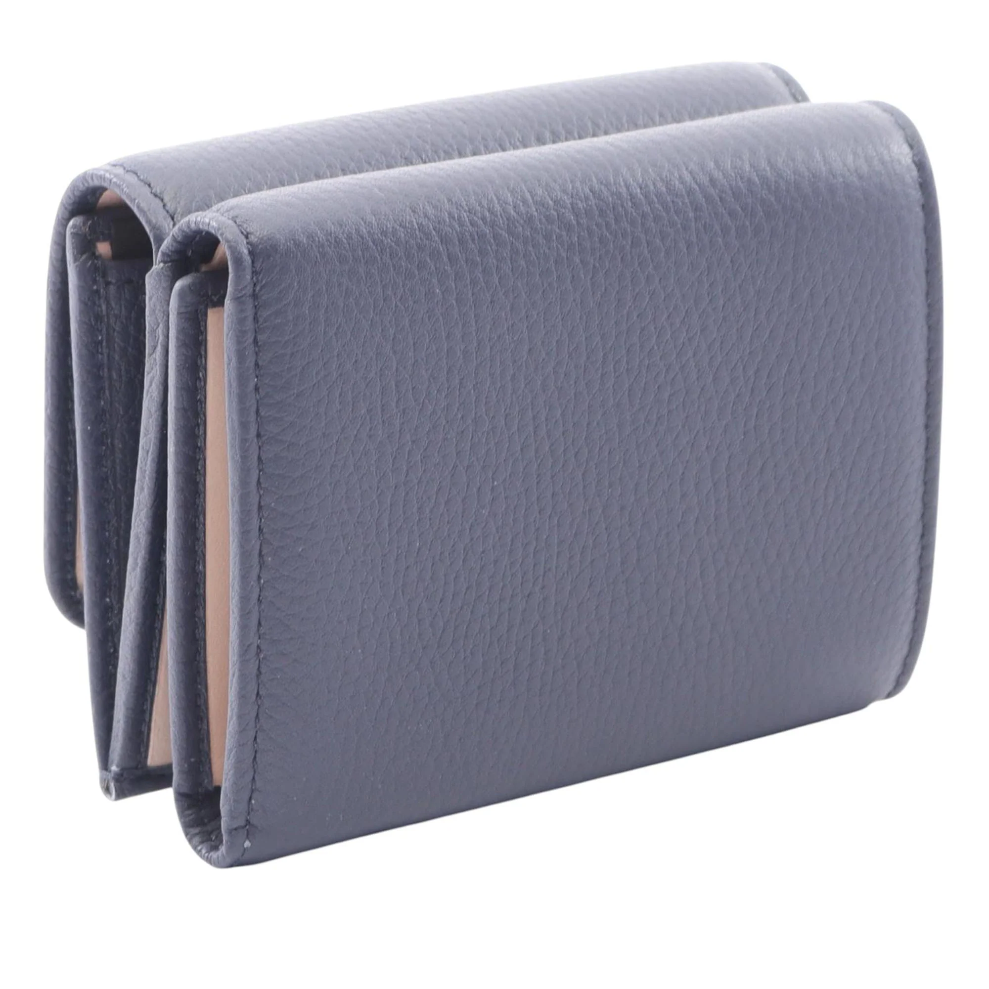 Bvlgari | Pre-Owned Leather Trifold Wallet | Blue/Navy - Image 2