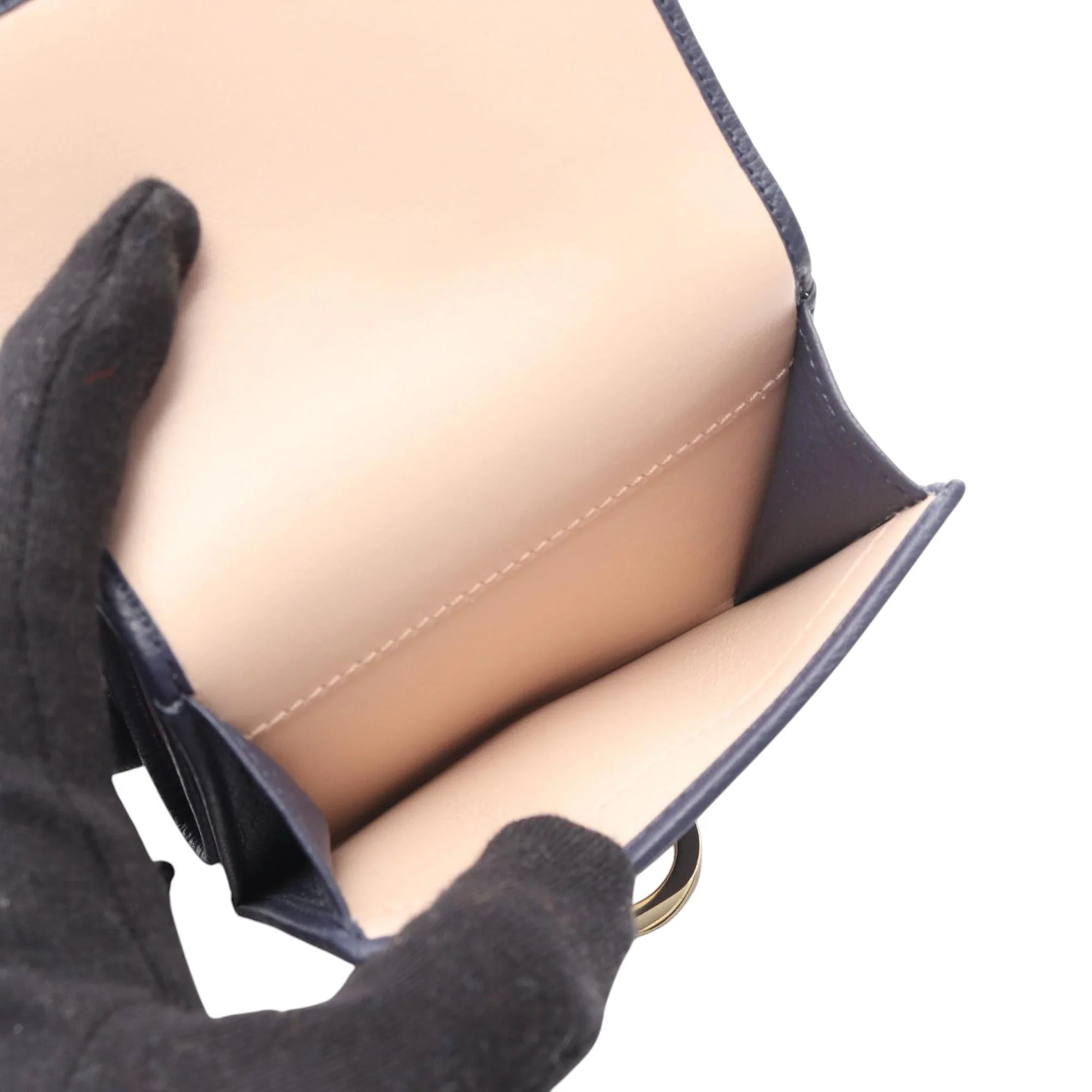Bvlgari | Pre-Owned Leather Trifold Wallet | Blue/Navy - Image 4