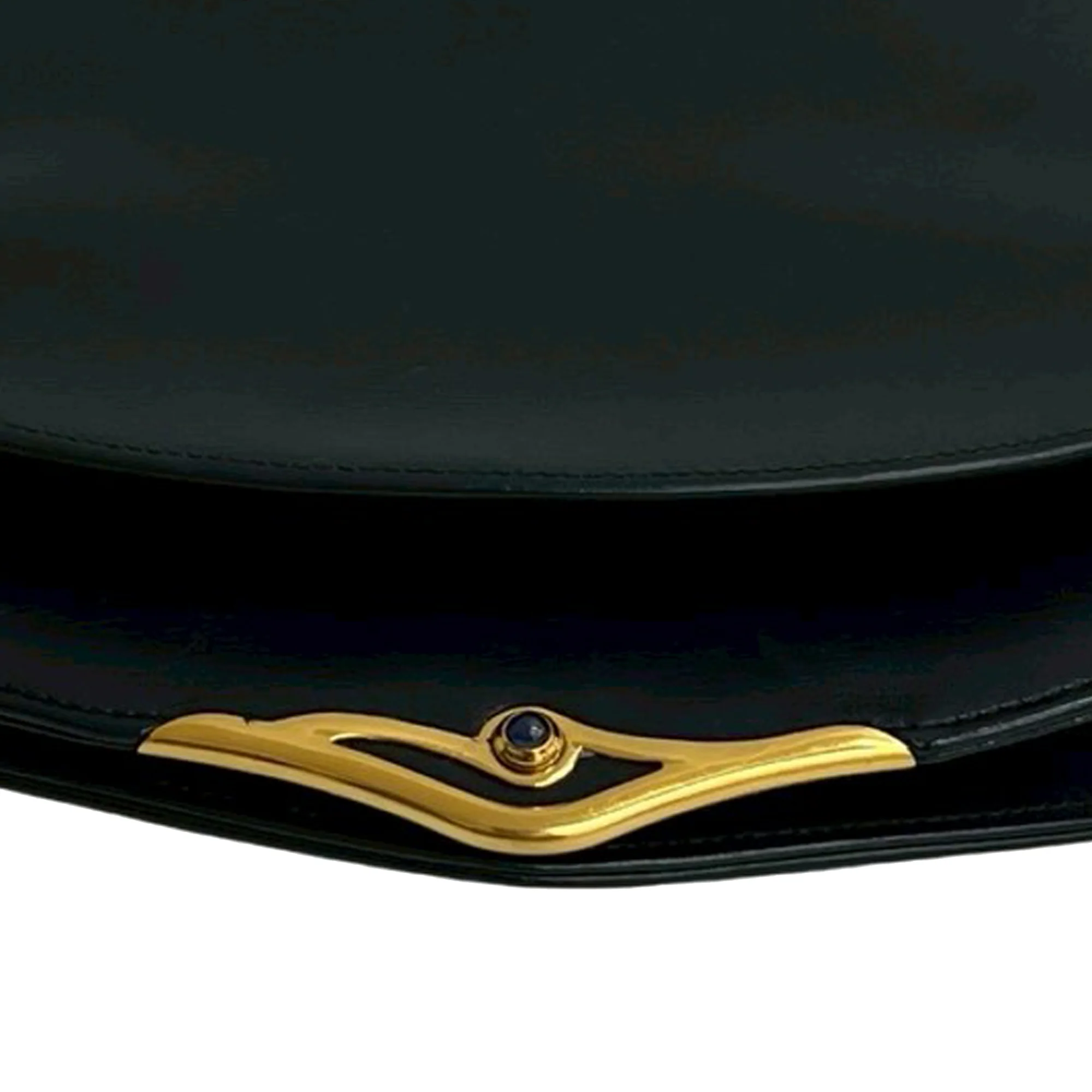 Cartier | Pre-Owned Leather Sapphire Chain Crossbody | Black - Image 11