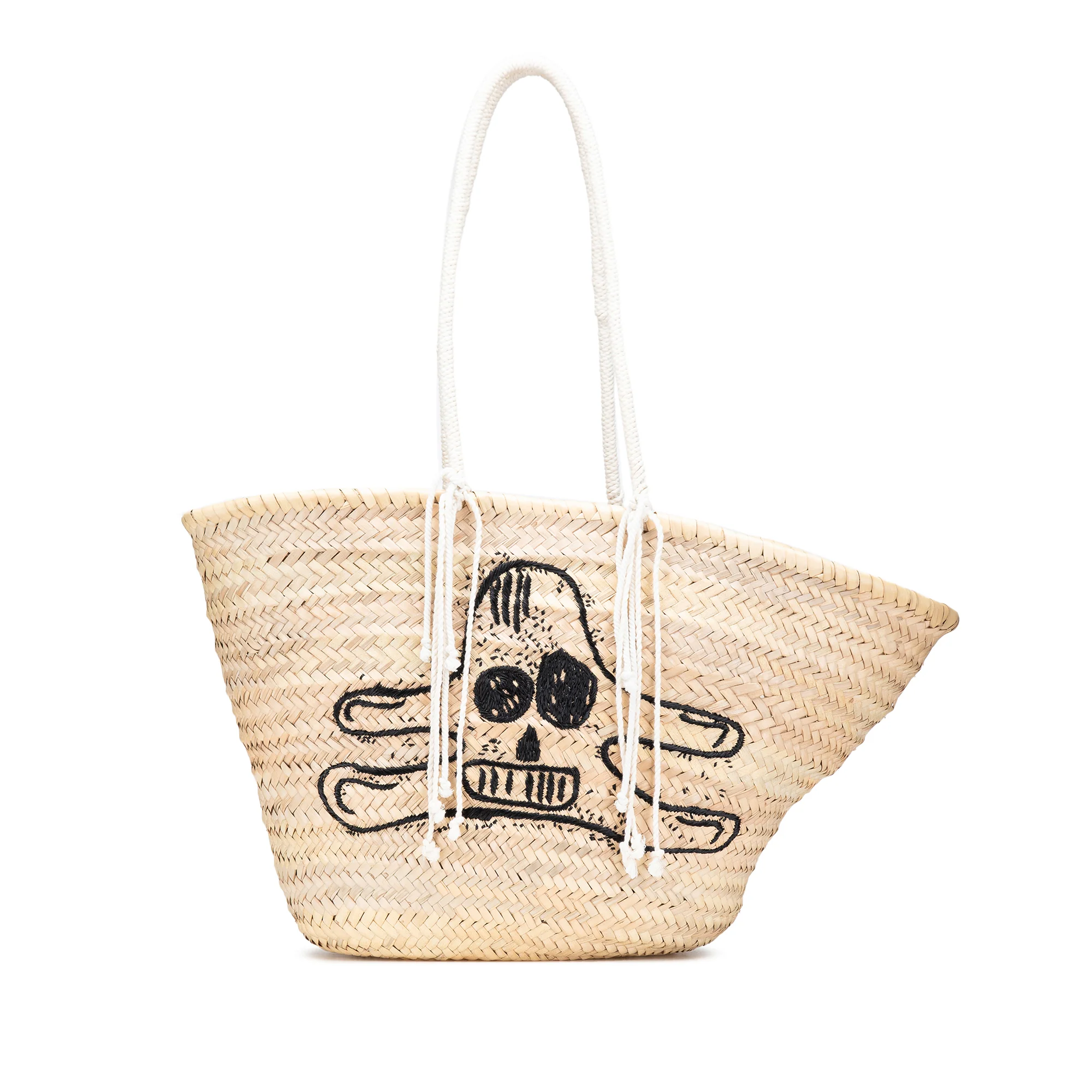 Celine | Pre-Owned Andre Butzer Large Raffia Classic Wanderer Embroidered Shopping Tote | Beige