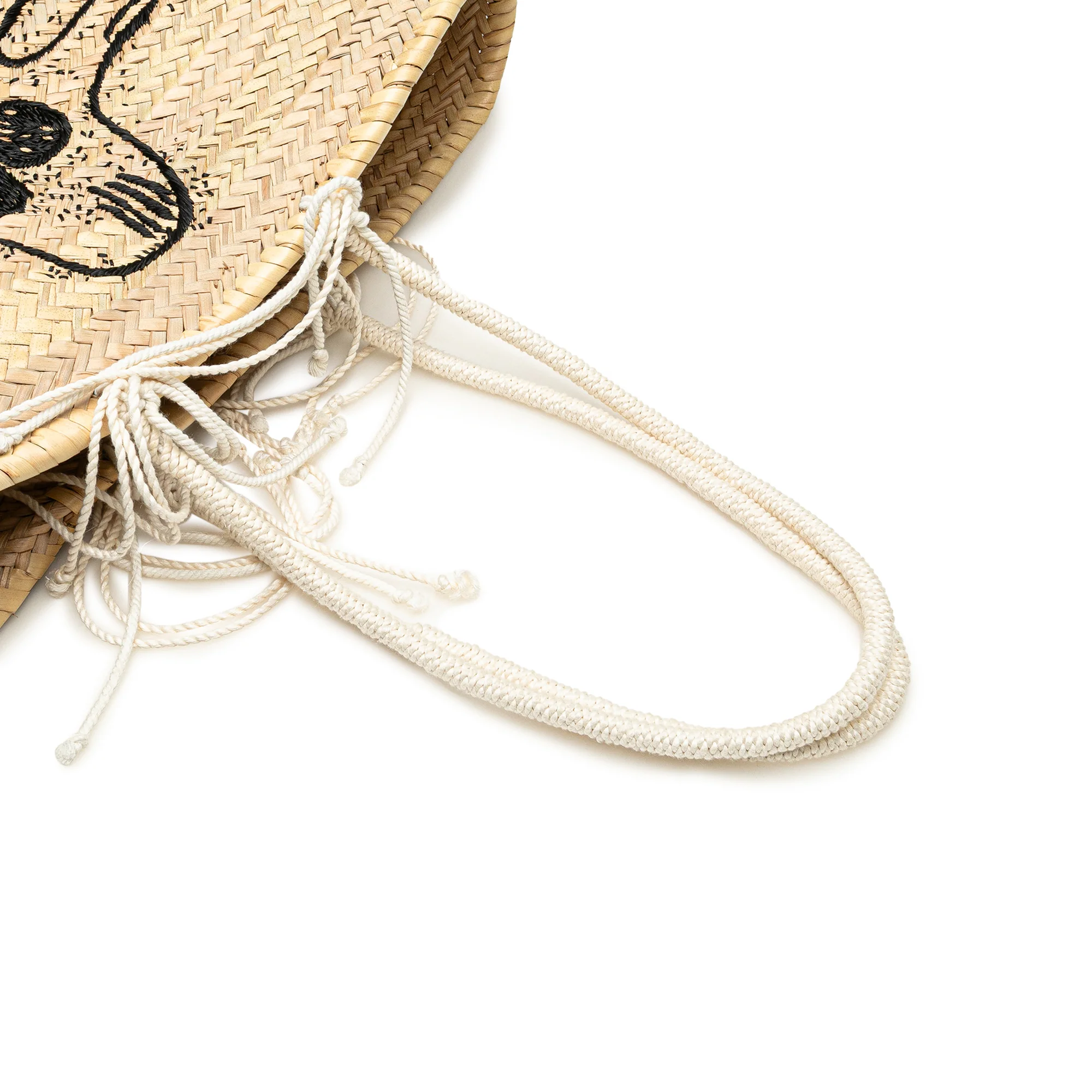 Celine | Pre-Owned Andre Butzer Large Raffia Classic Wanderer Embroidered Shopping Tote | Beige - Image 3