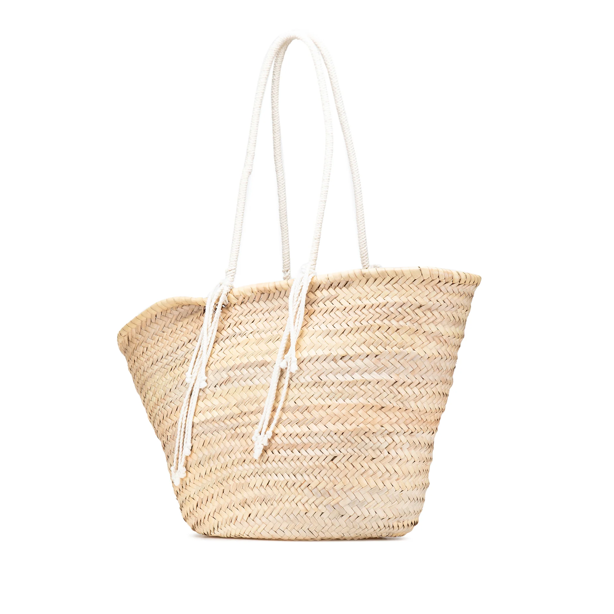 Celine | Pre-Owned Andre Butzer Large Raffia Classic Wanderer Embroidered Shopping Tote | Beige - Image 5