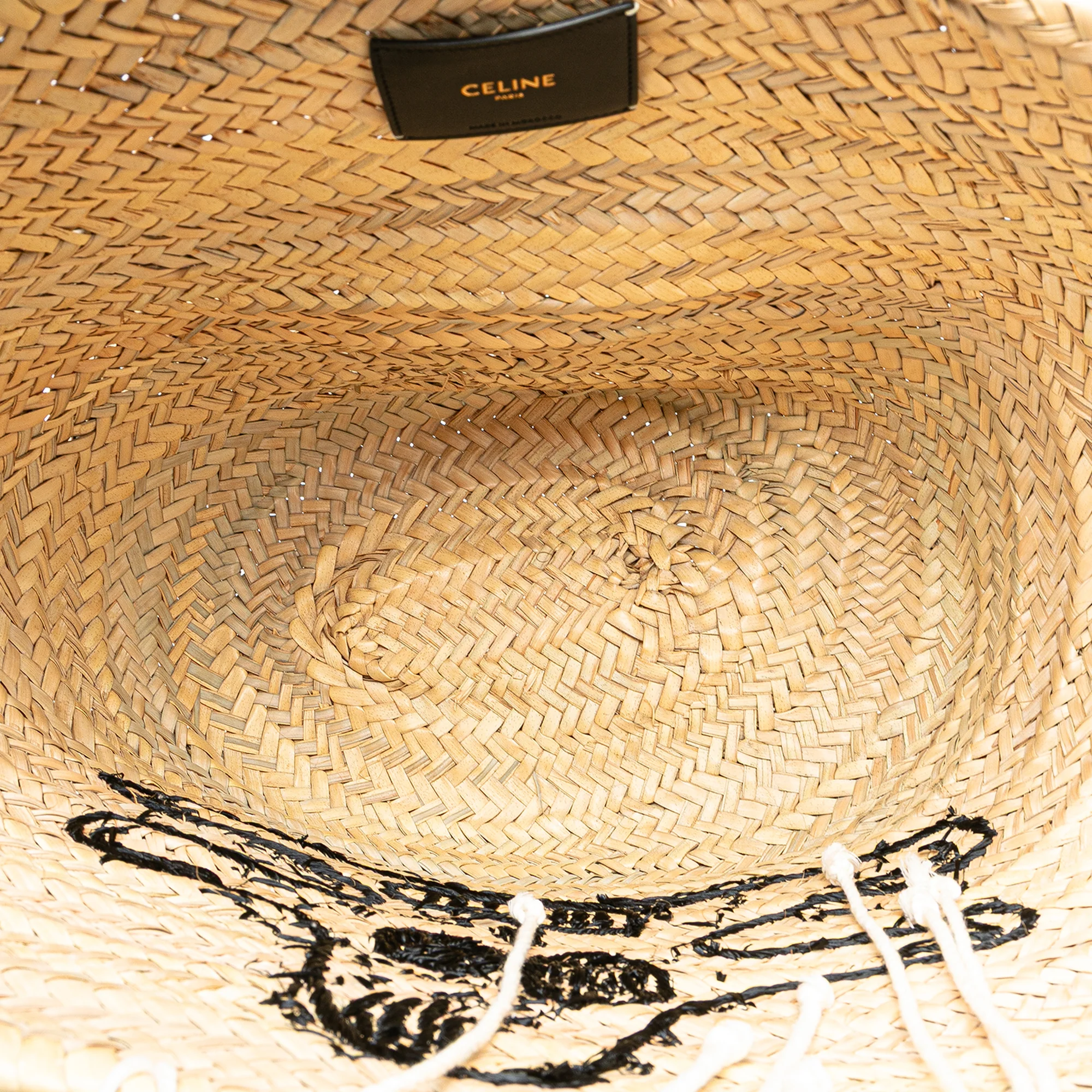 Celine | Pre-Owned Andre Butzer Large Raffia Classic Wanderer Embroidered Shopping Tote | Beige - Image 7