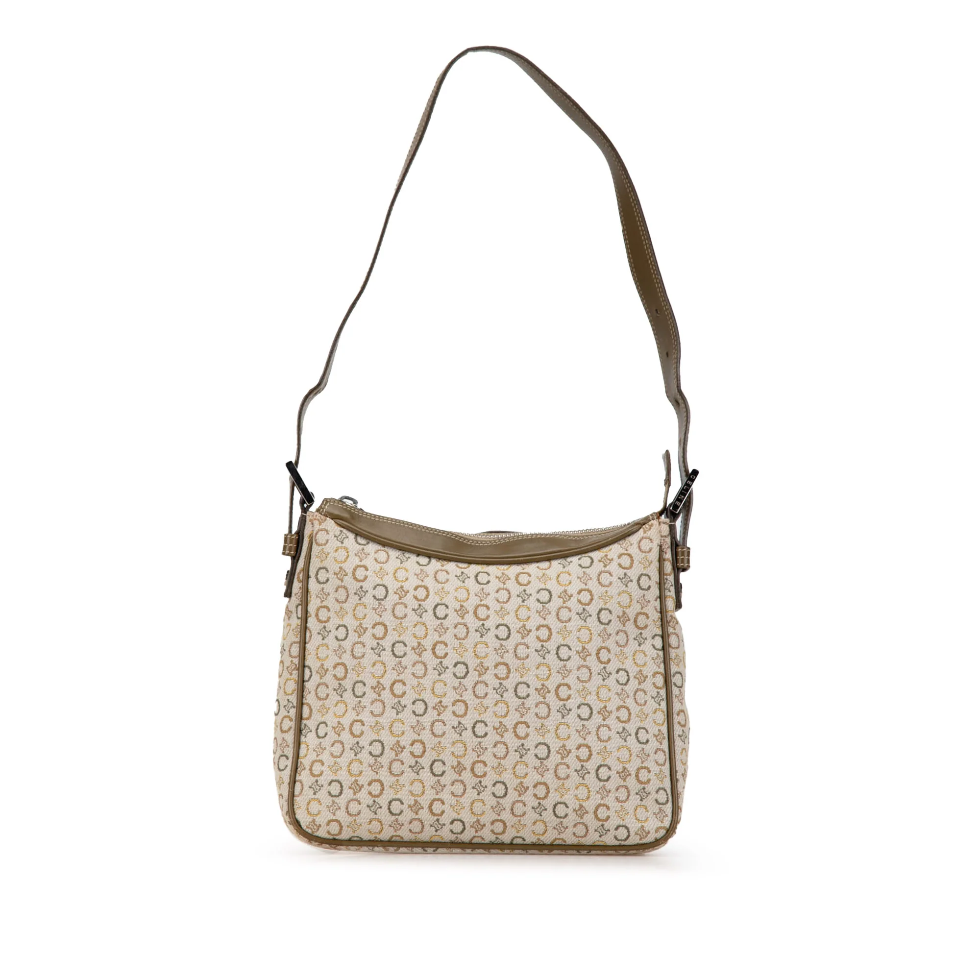 Celine | Pre-Owned C Macadam Canvas Shoulder Bag | Brown/Light Beige