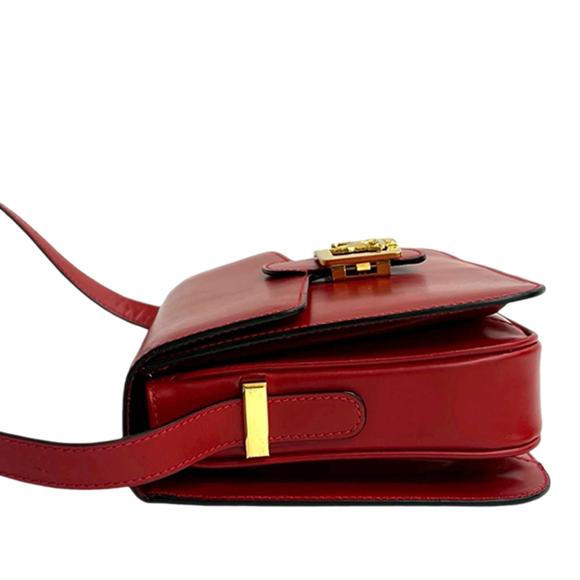 Celine | Pre-Owned Calfskin Horse Carriage Crossbody | Red - Image 5