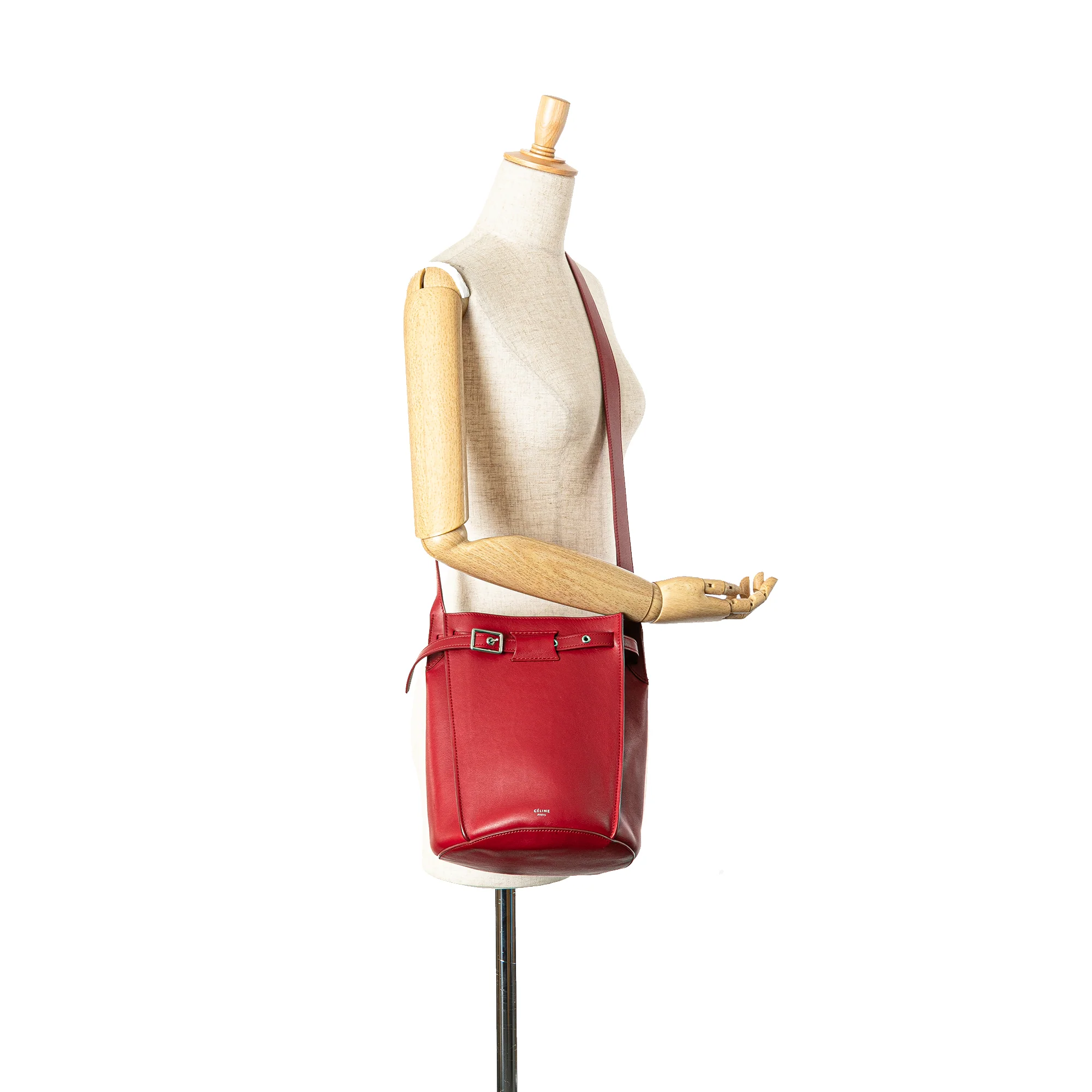 Celine | Pre-Owned Leather Big Bag Bucket Crossbody - I | Red - Image 2