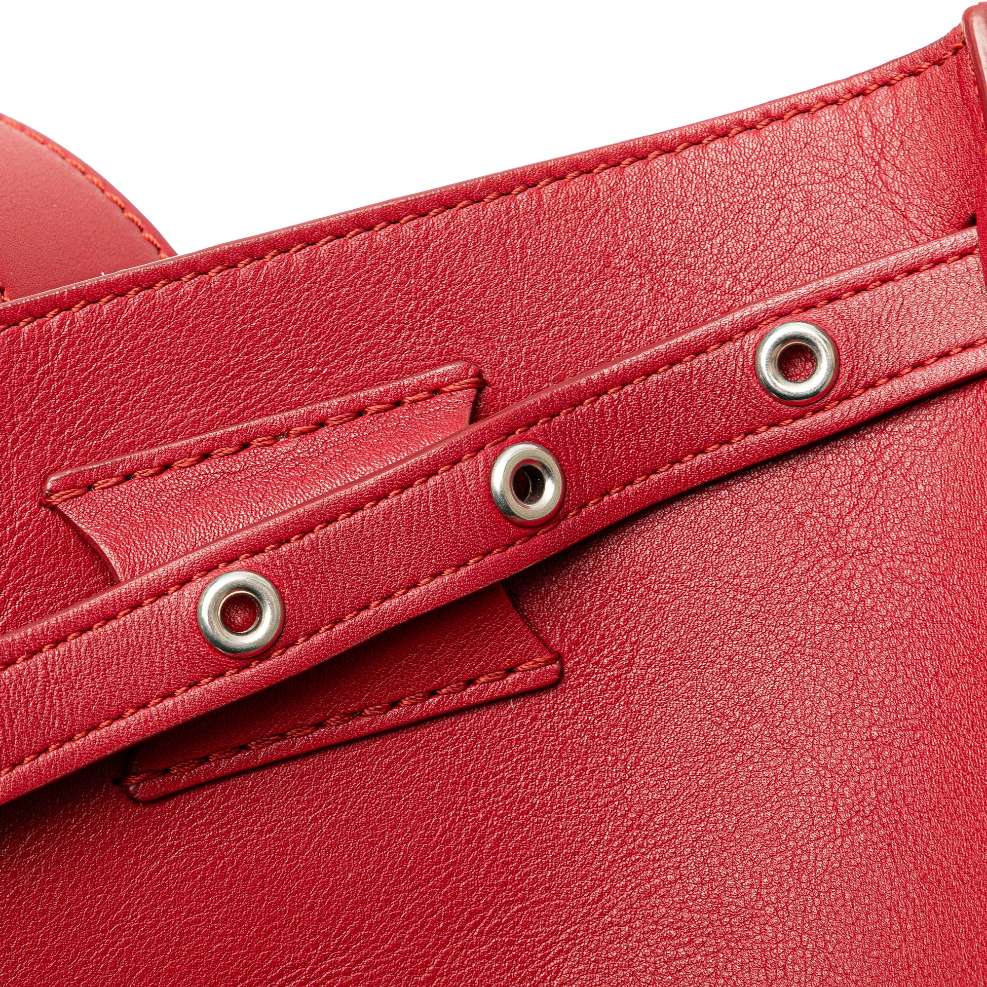 Celine | Pre-Owned Leather Big Bag Bucket Crossbody - I | Red - Image 9