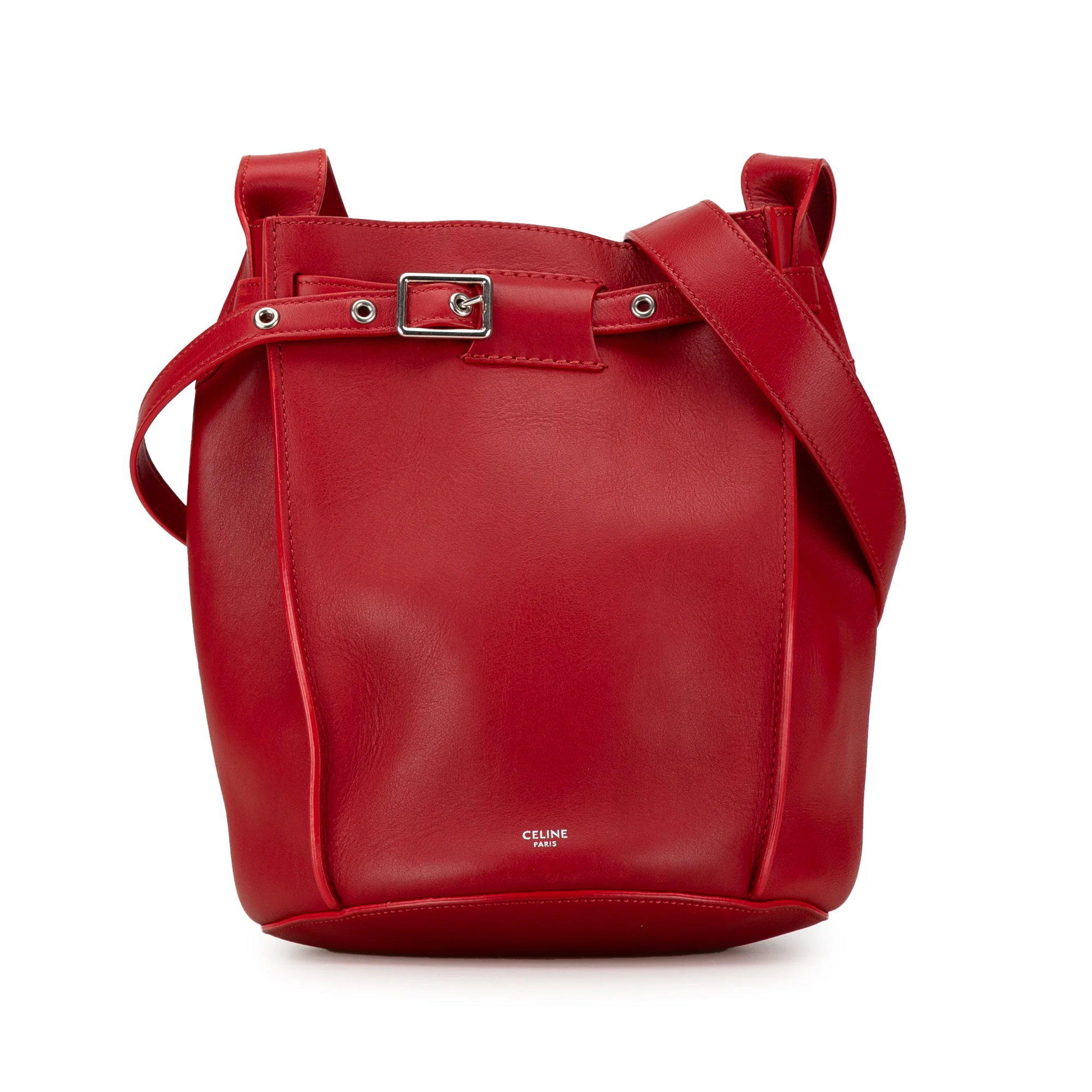 Celine | Pre-Owned Leather Big Bag Bucket Crossbody - II | Red