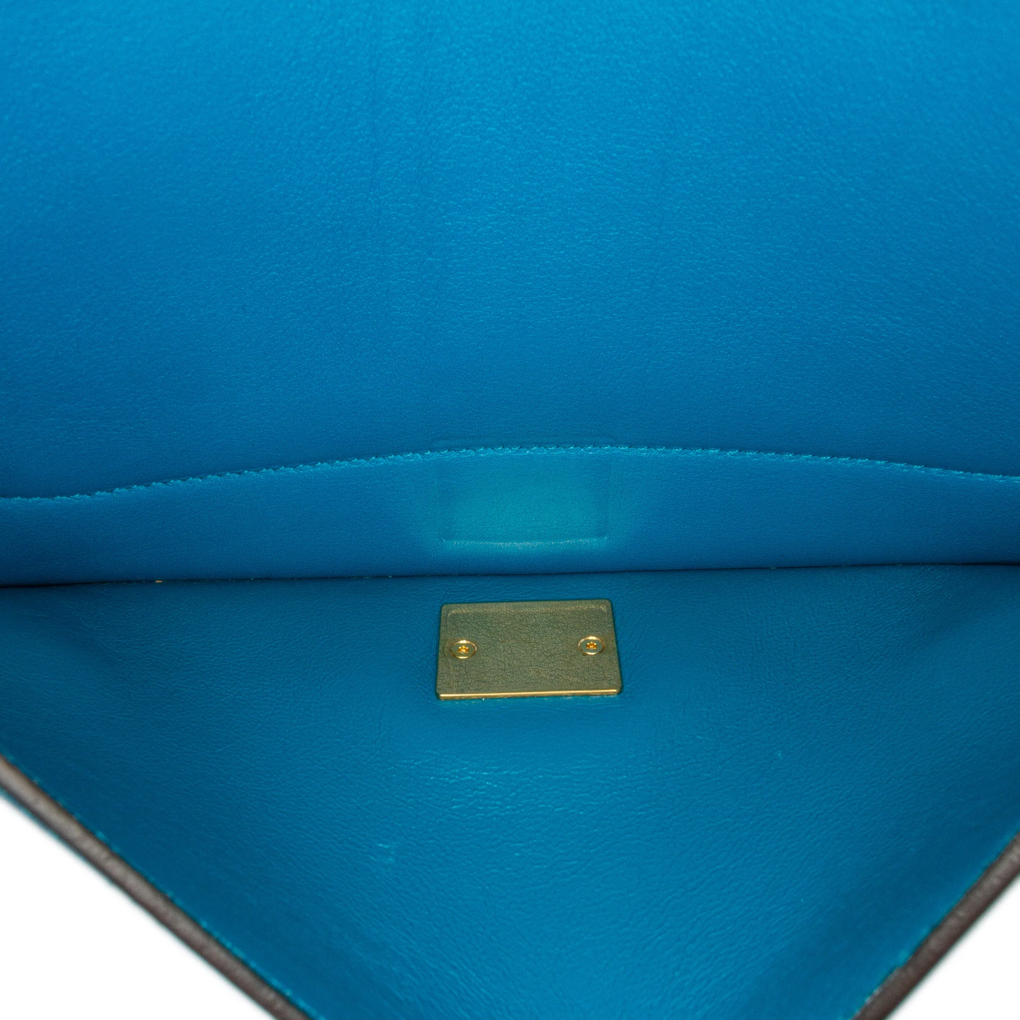 Celine | Pre-Owned Leather Frame Shoulder Bag | Black/Blue - Image 5