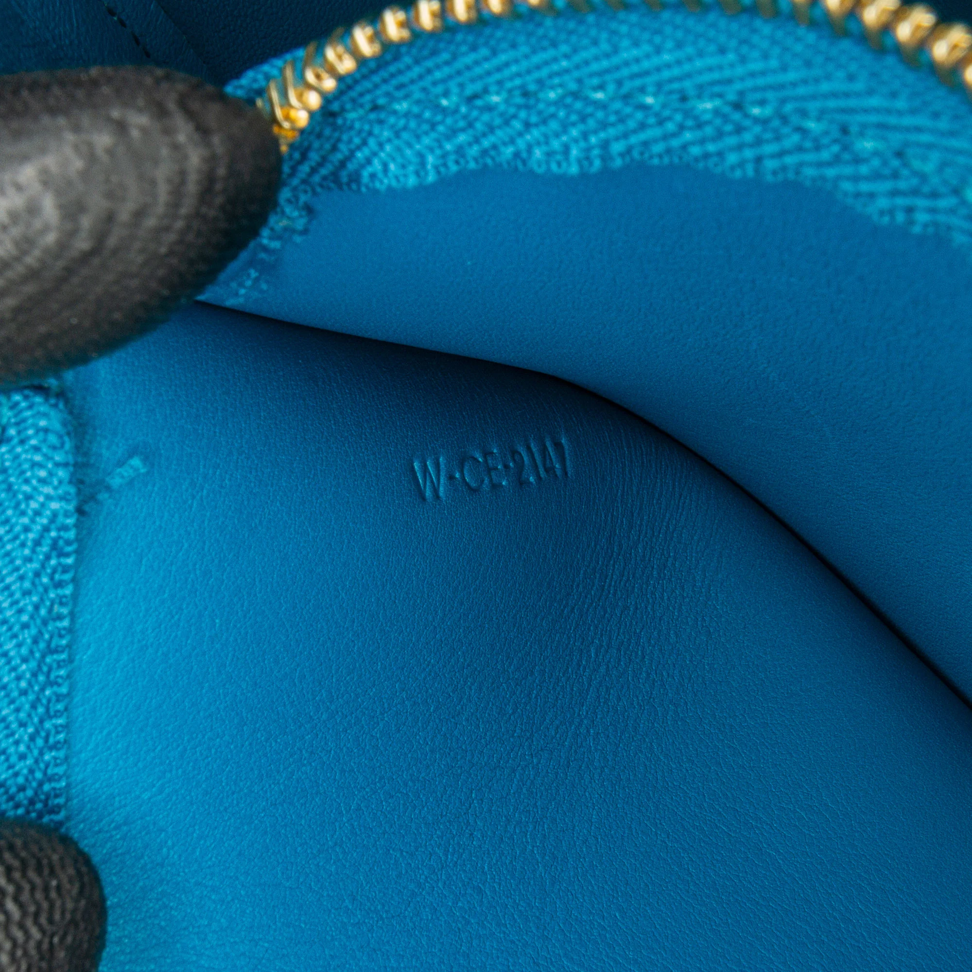 Celine | Pre-Owned Leather Frame Shoulder Bag | Black/Blue - Image 7