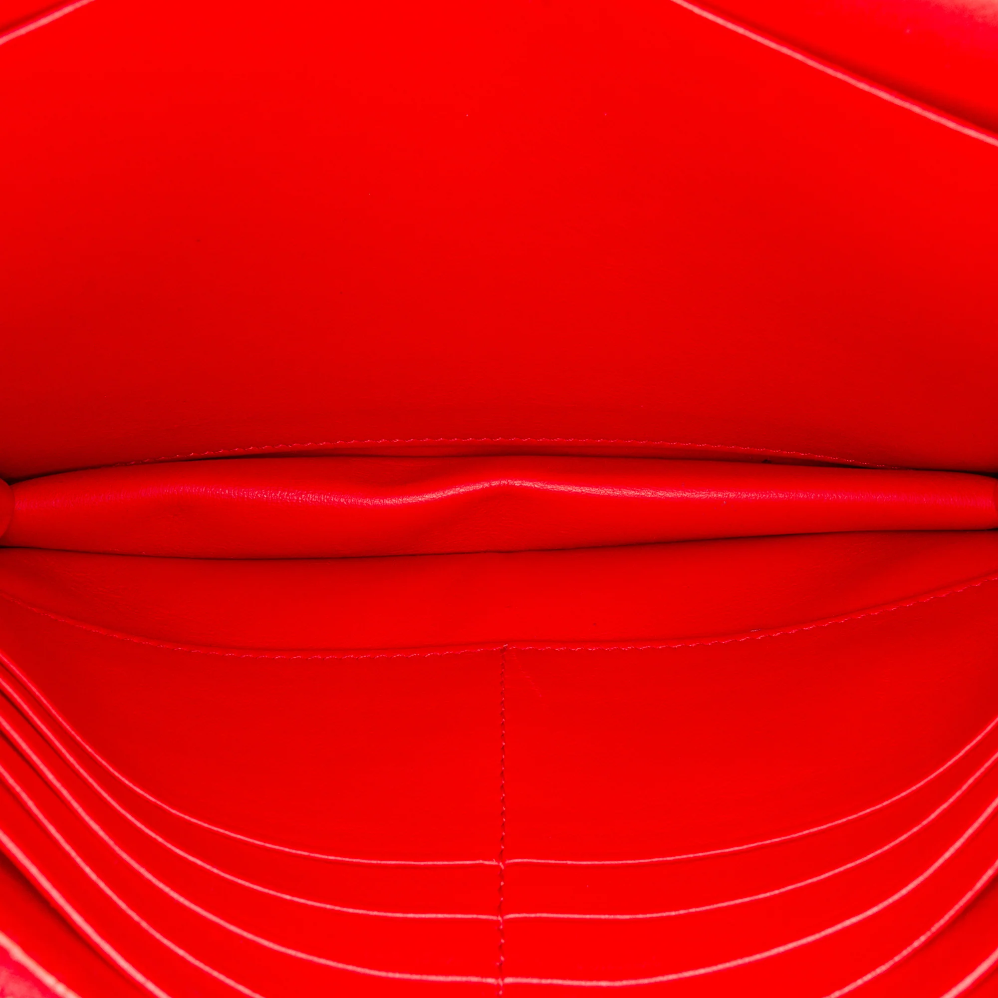 Celine | Pre-Owned Leather Frame Wallet on Chain | Red - Image 4