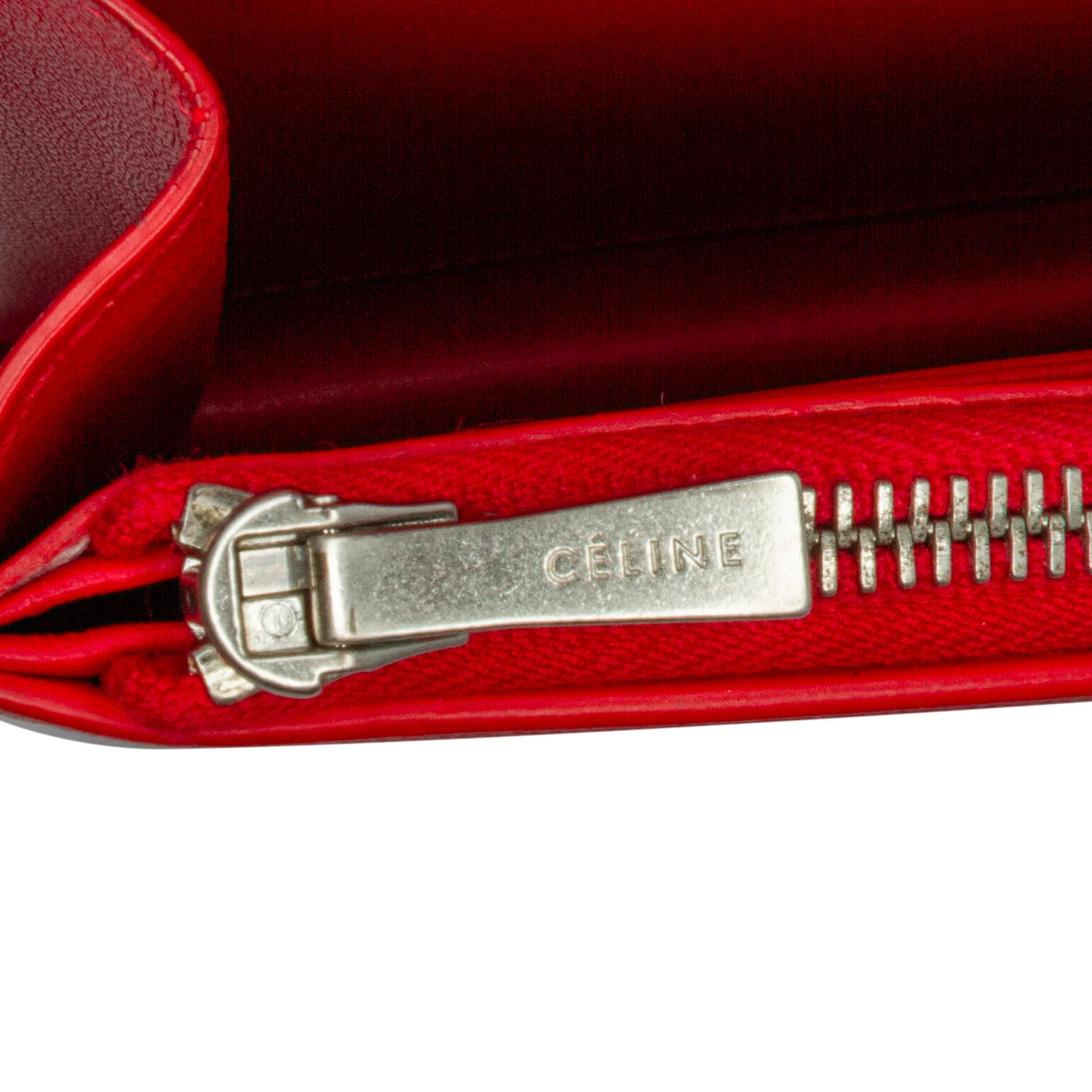 Celine | Pre-Owned Leather Frame Wallet on Chain | Red - Image 7