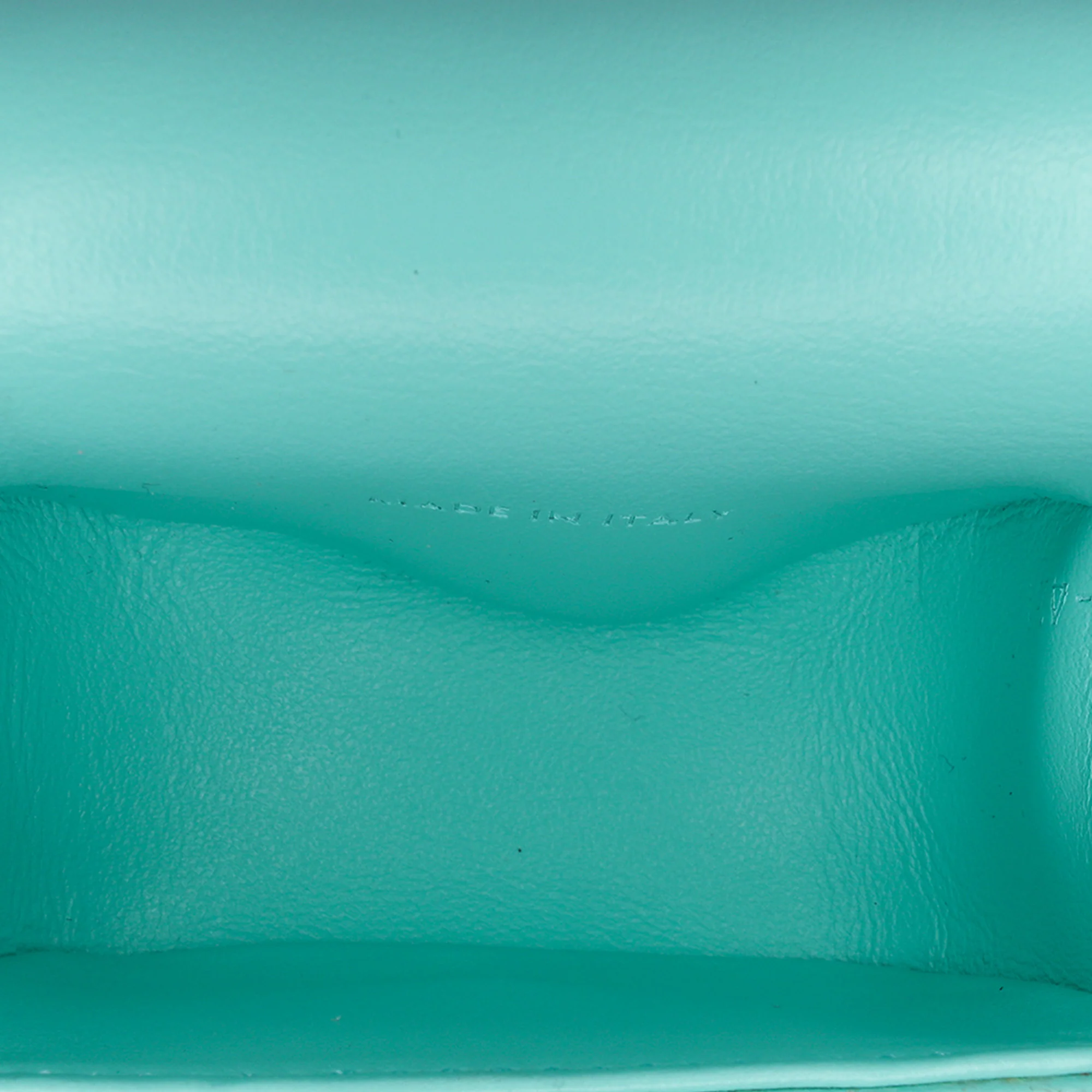 Celine | Pre-Owned Leather Triomphe AirPods Case with Strap | Blue/Turquoise - Image 4
