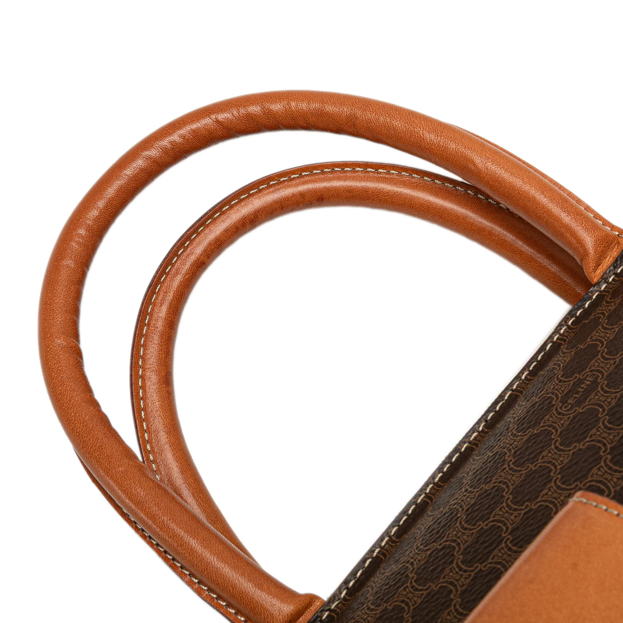 Celine | Pre-Owned Macadam Coated Canvas Handbag | Brown - Image 14