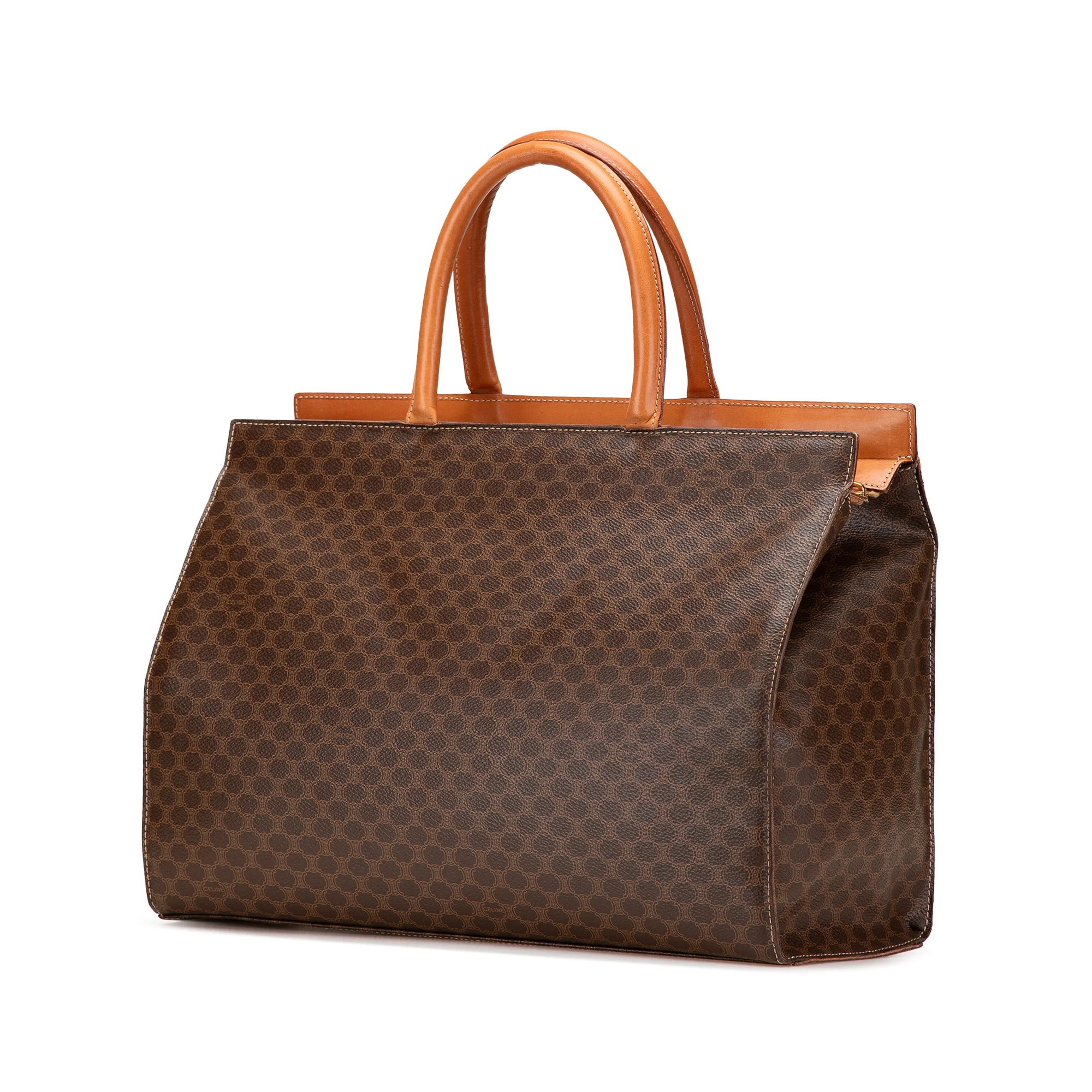 Celine | Pre-Owned Macadam Coated Canvas Handbag | Brown - Image 6
