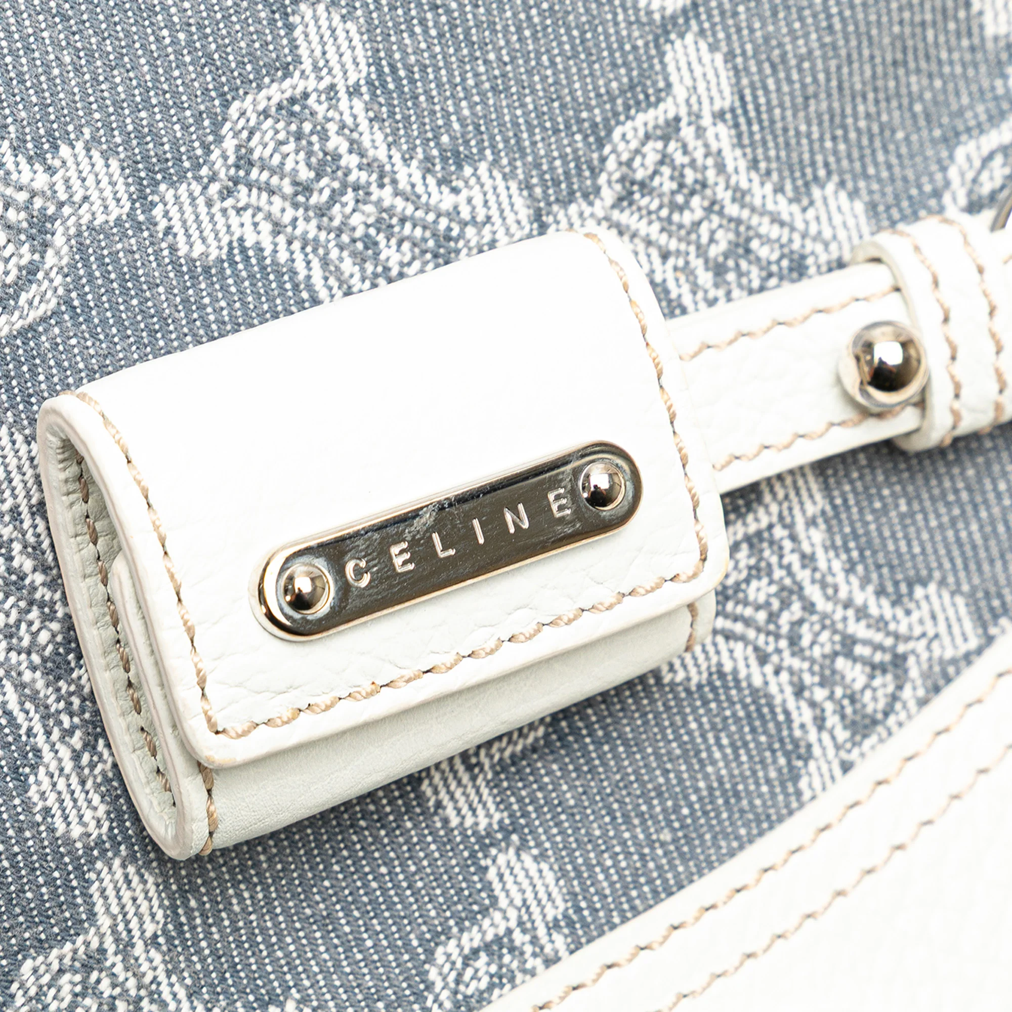 Celine | Pre-Owned Macadam Denim Tote | Blue/Denim/White - Image 12