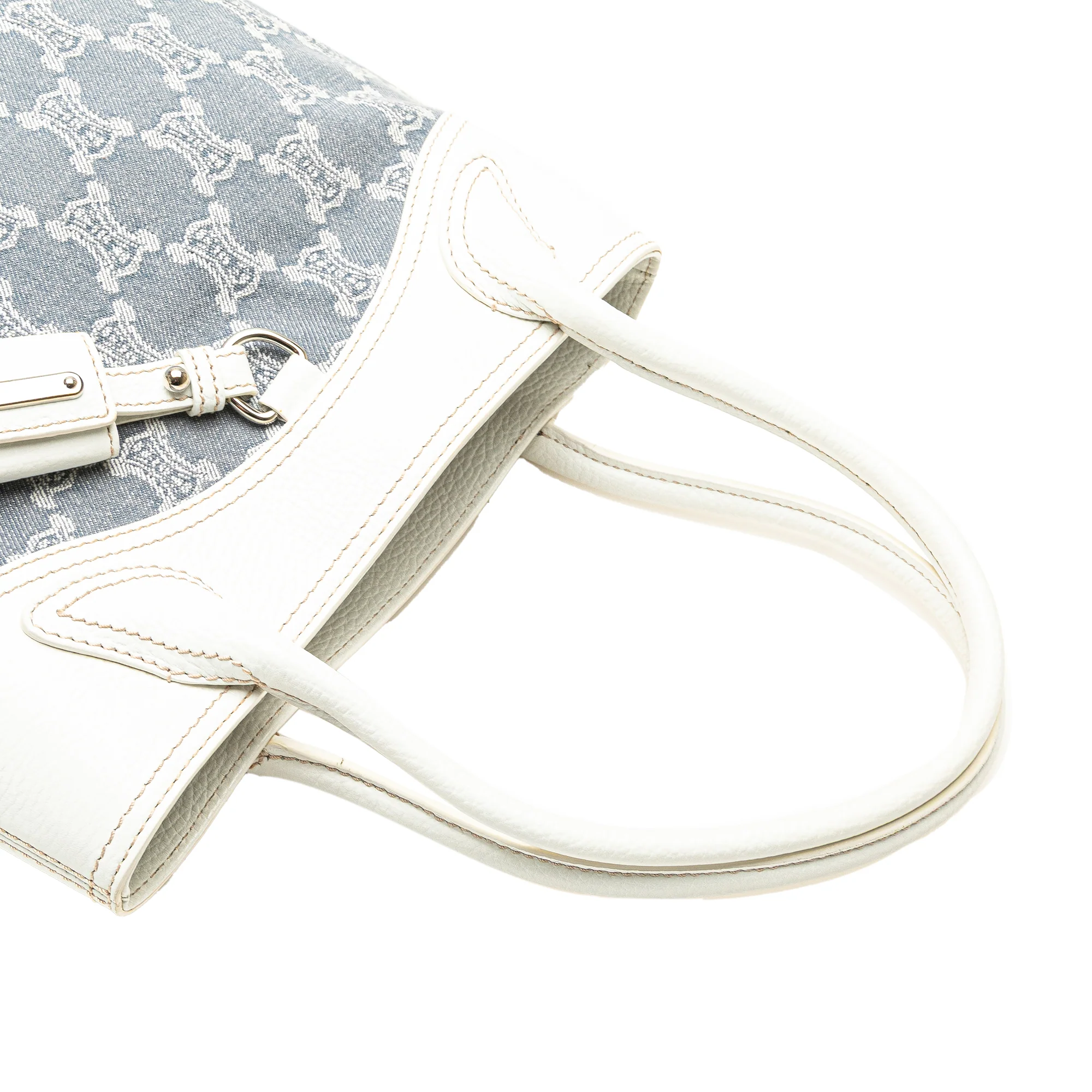 Celine | Pre-Owned Macadam Denim Tote | Blue/Denim/White - Image 2