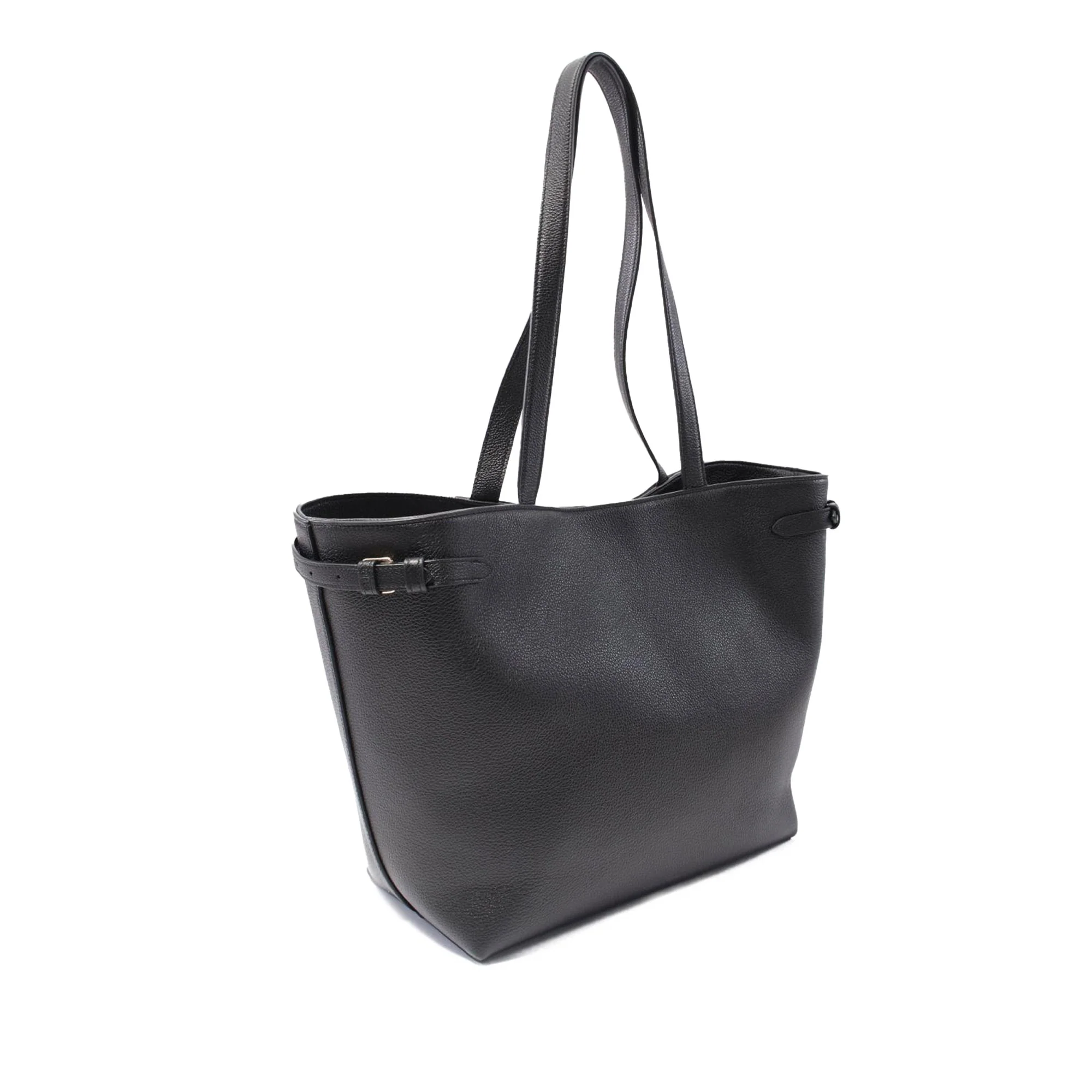 Celine | Pre-Owned Medium Grained Calfskin Cuir Triomphe Cabas Anais Tote | Black - Image 2