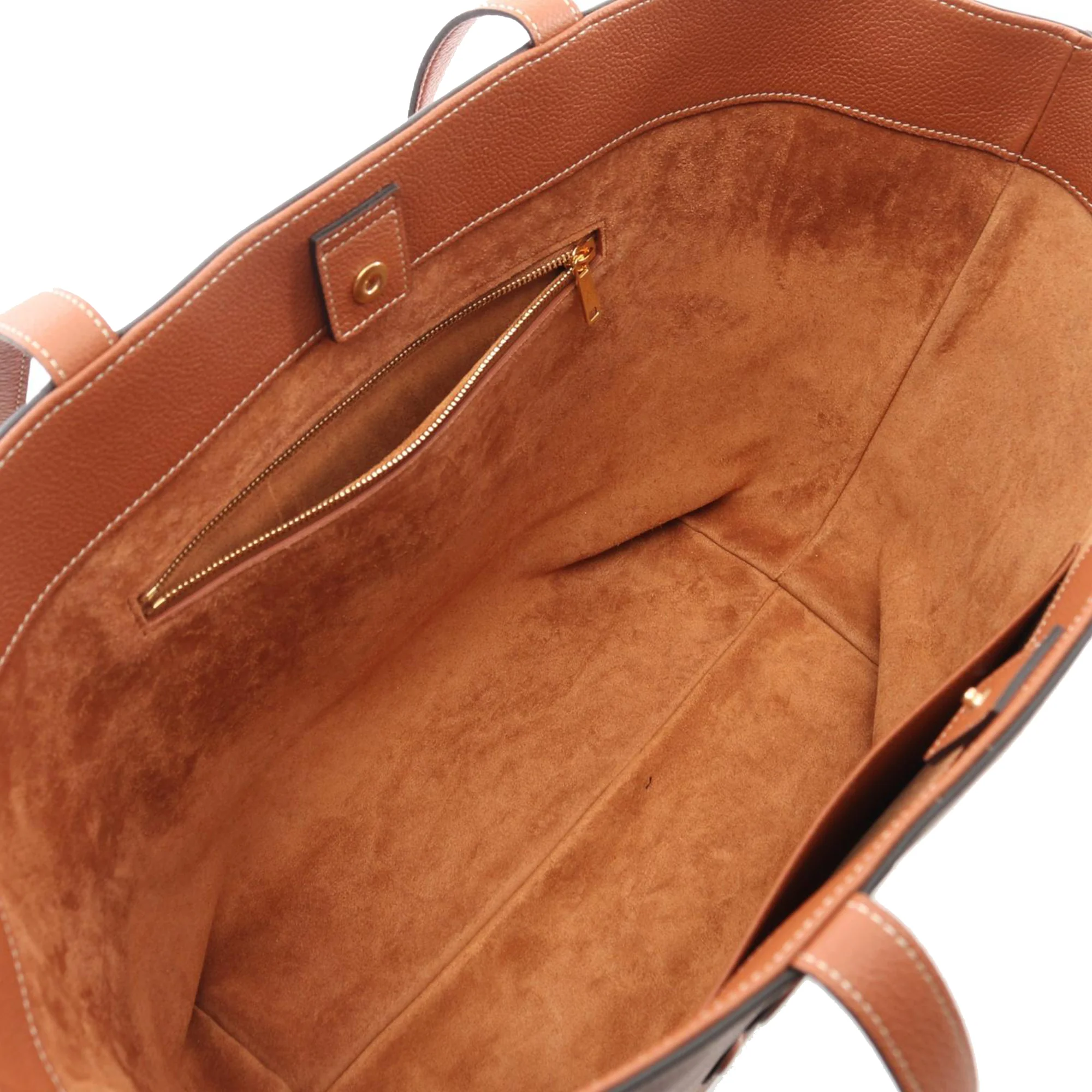 Celine | Pre-Owned Medium Grained Calfskin Cuir Triomphe Cabas Anais Tote | Brown - Image 3