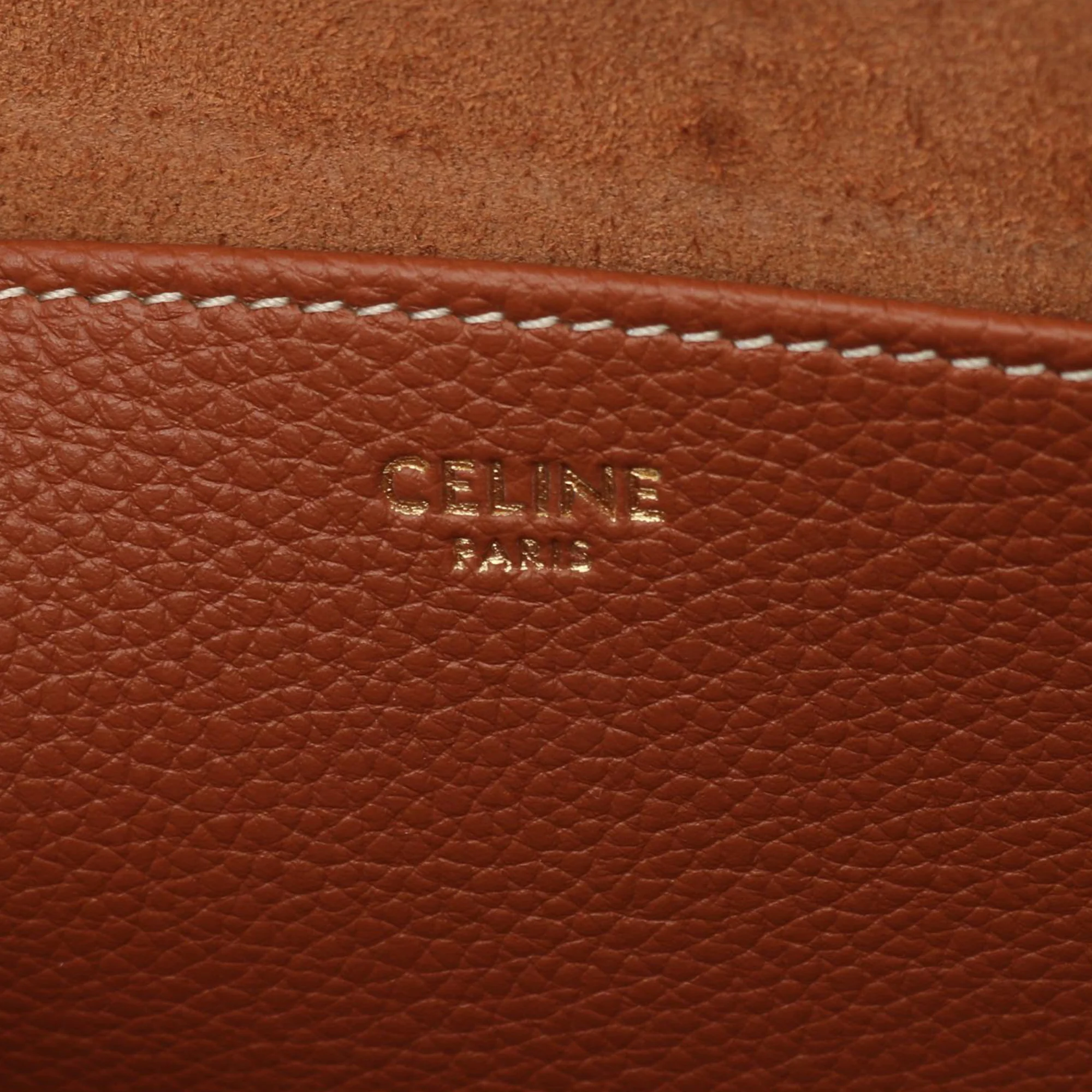 Celine | Pre-Owned Medium Grained Calfskin Cuir Triomphe Cabas Anais Tote | Brown - Image 4