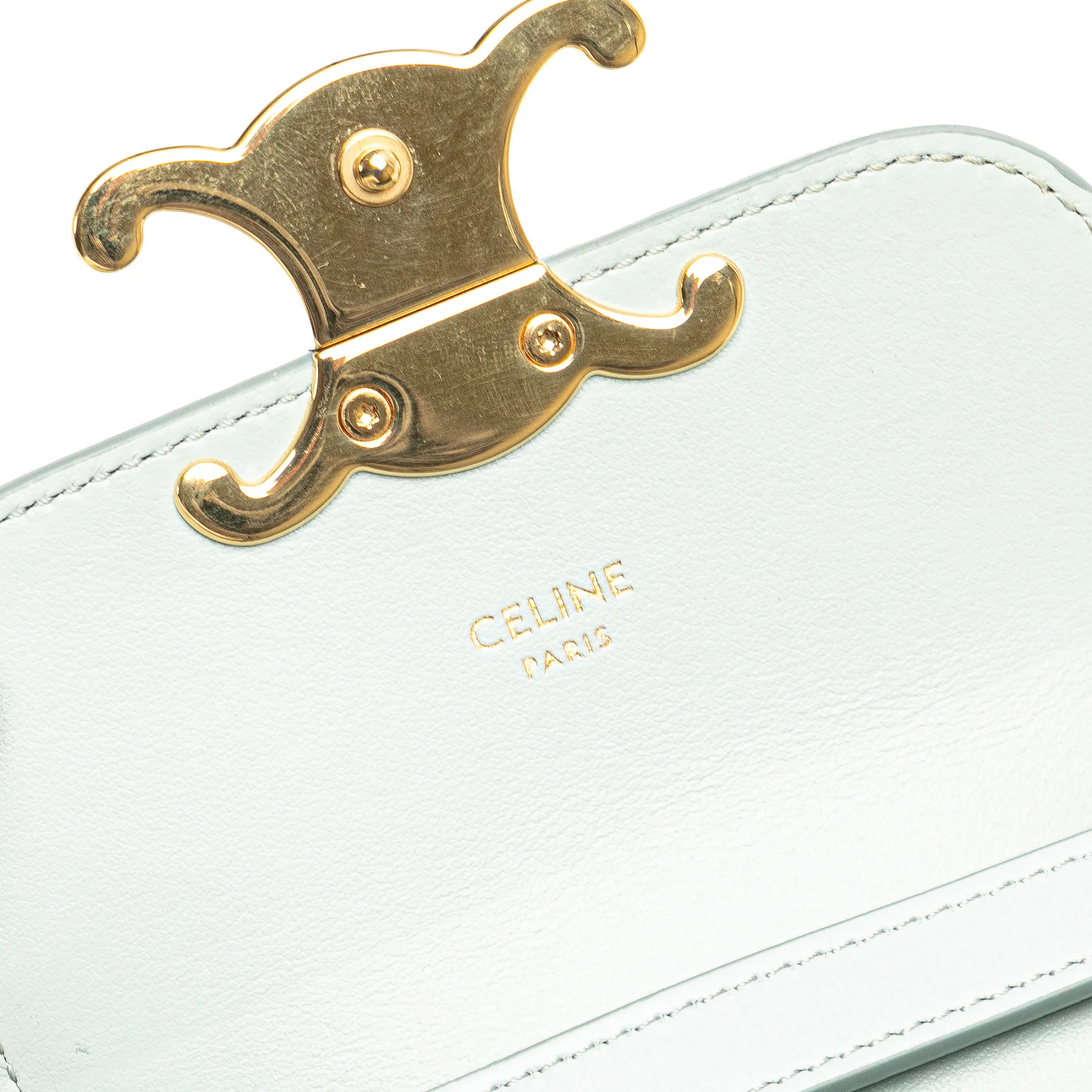 Celine | Pre-Owned Mini Calfskin Claude Crossbody | Blue/Light Blue - Image 10