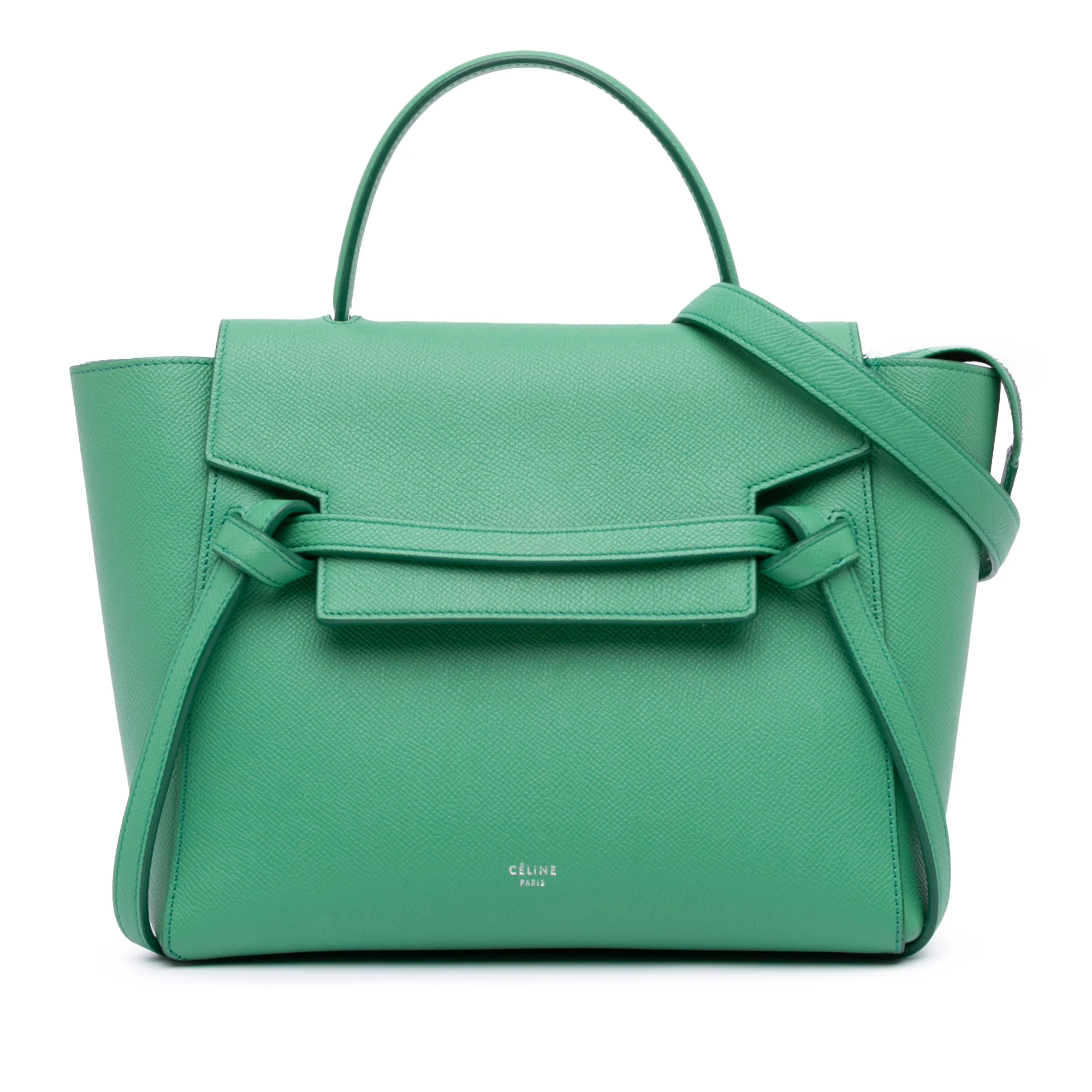 Celine | Pre-Owned Mini Grained Calfskin Belt Bag | Green