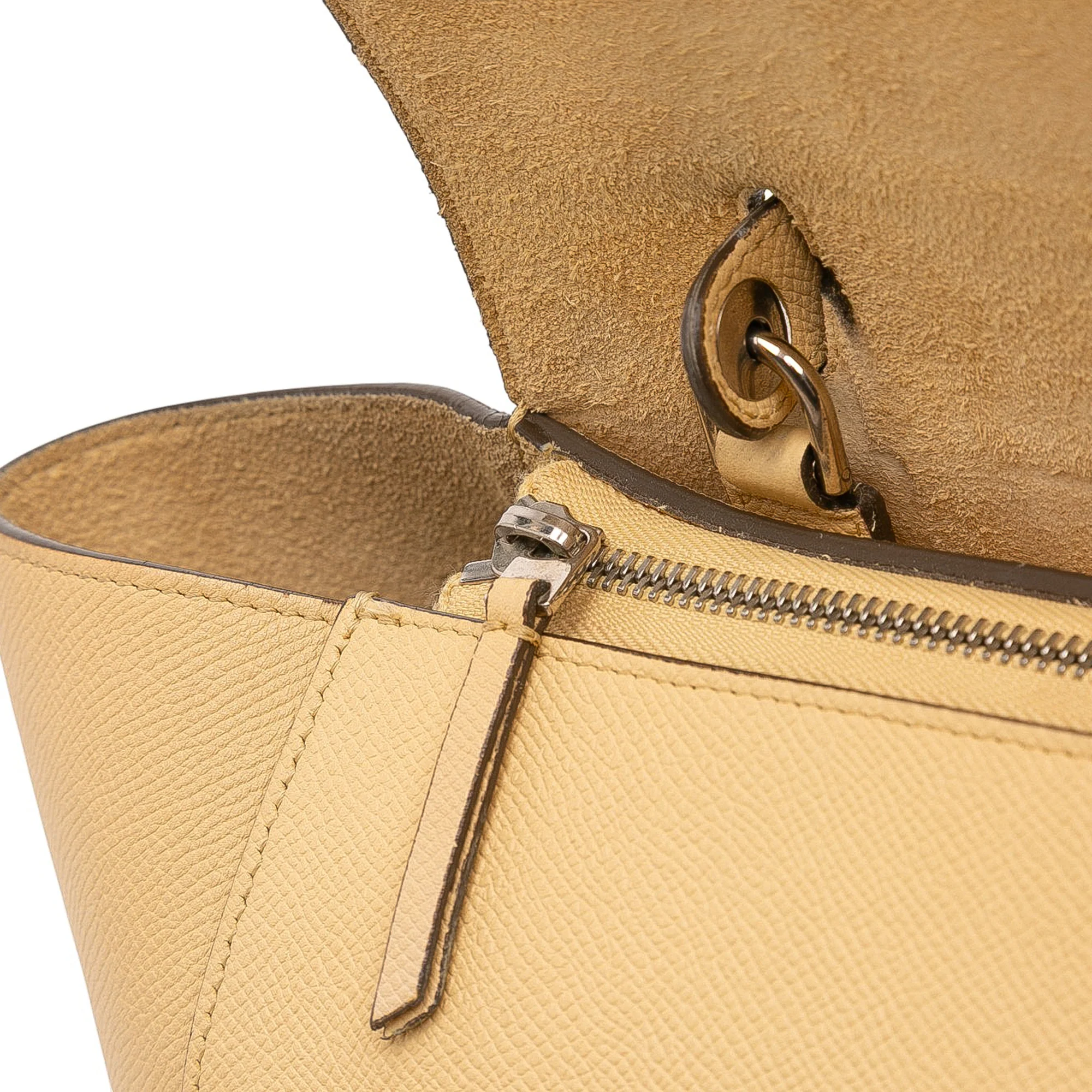 Celine | Pre-Owned Mini Leather Belt Bag Satchel | Beige - Image 13