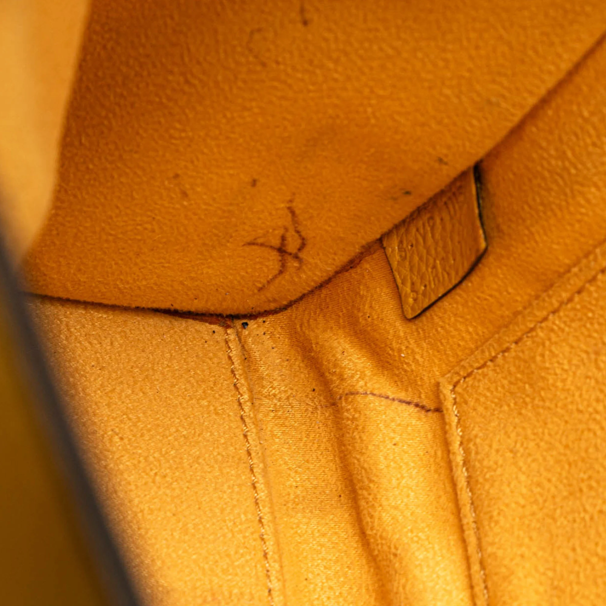 Celine | Pre-Owned Nano Leather Luggage Tote | Yellow/Mustard - Image 9