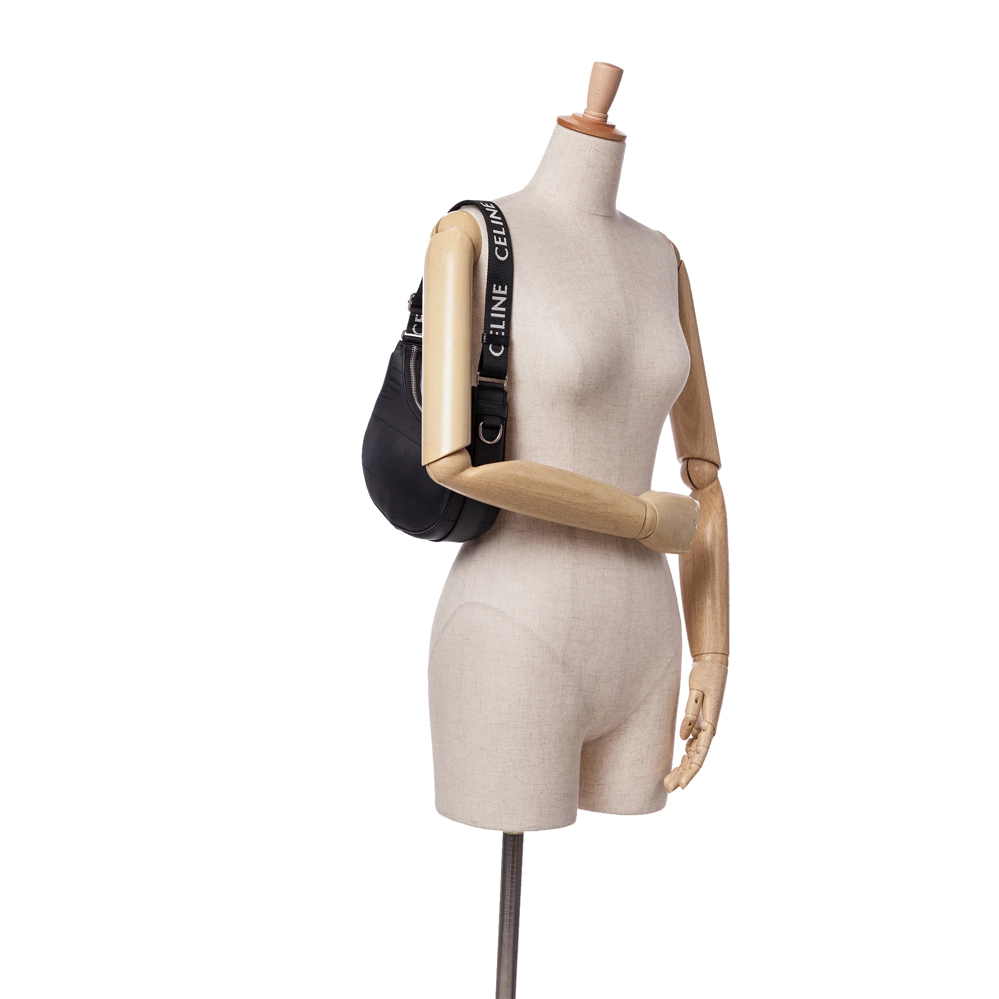 Celine | Pre-Owned Nylon Ava Shoulder Bag | Black - Image 11