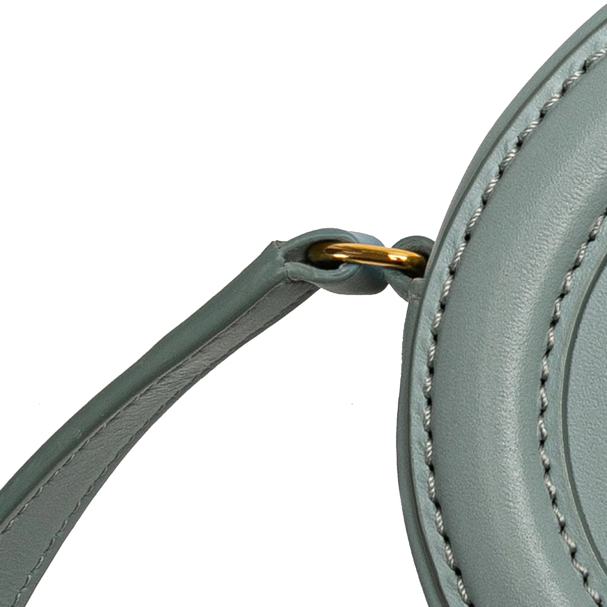Celine | Pre-Owned Small Calfskin Cuir Triomphe Oval Crossbody | Blue/Light Blue - Image 9