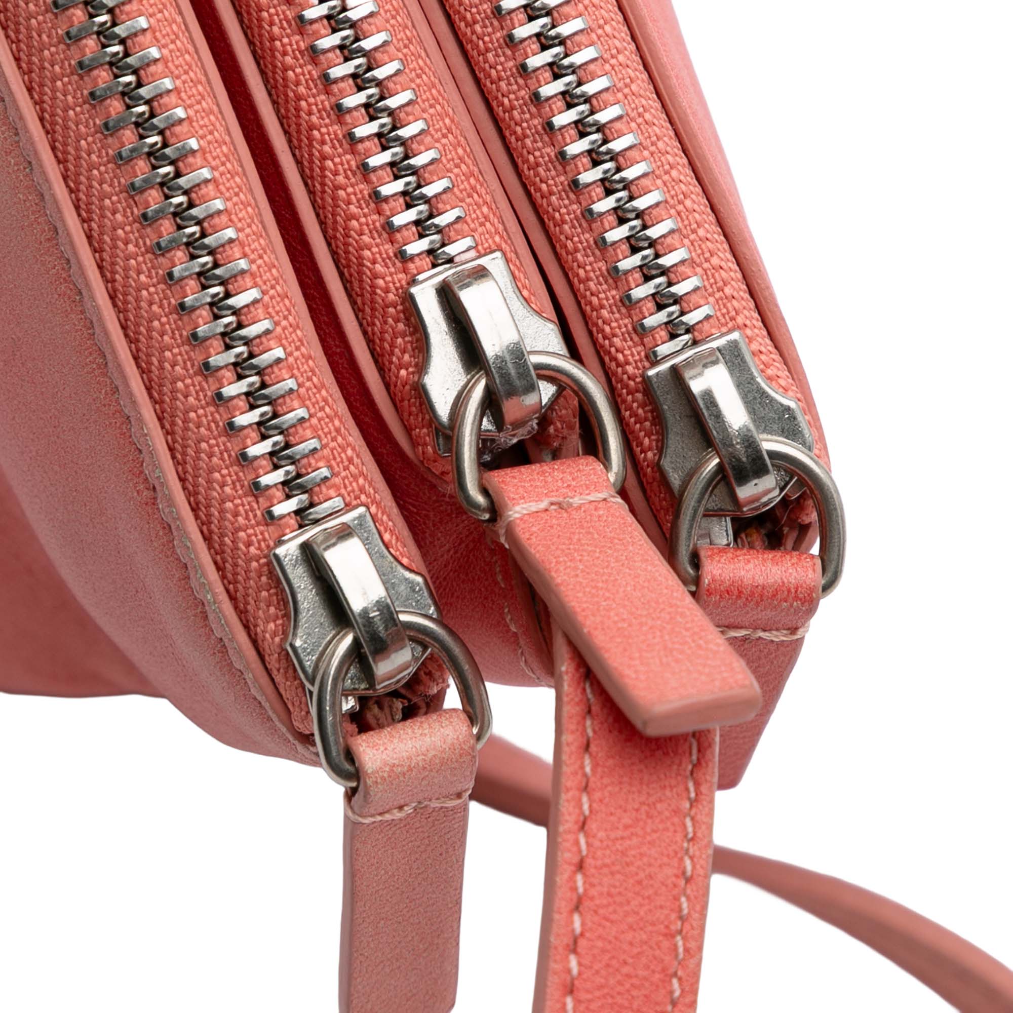 Celine | Pre-Owned Small Lambskin Trio Crossbody | Pink/Blush - Image 3