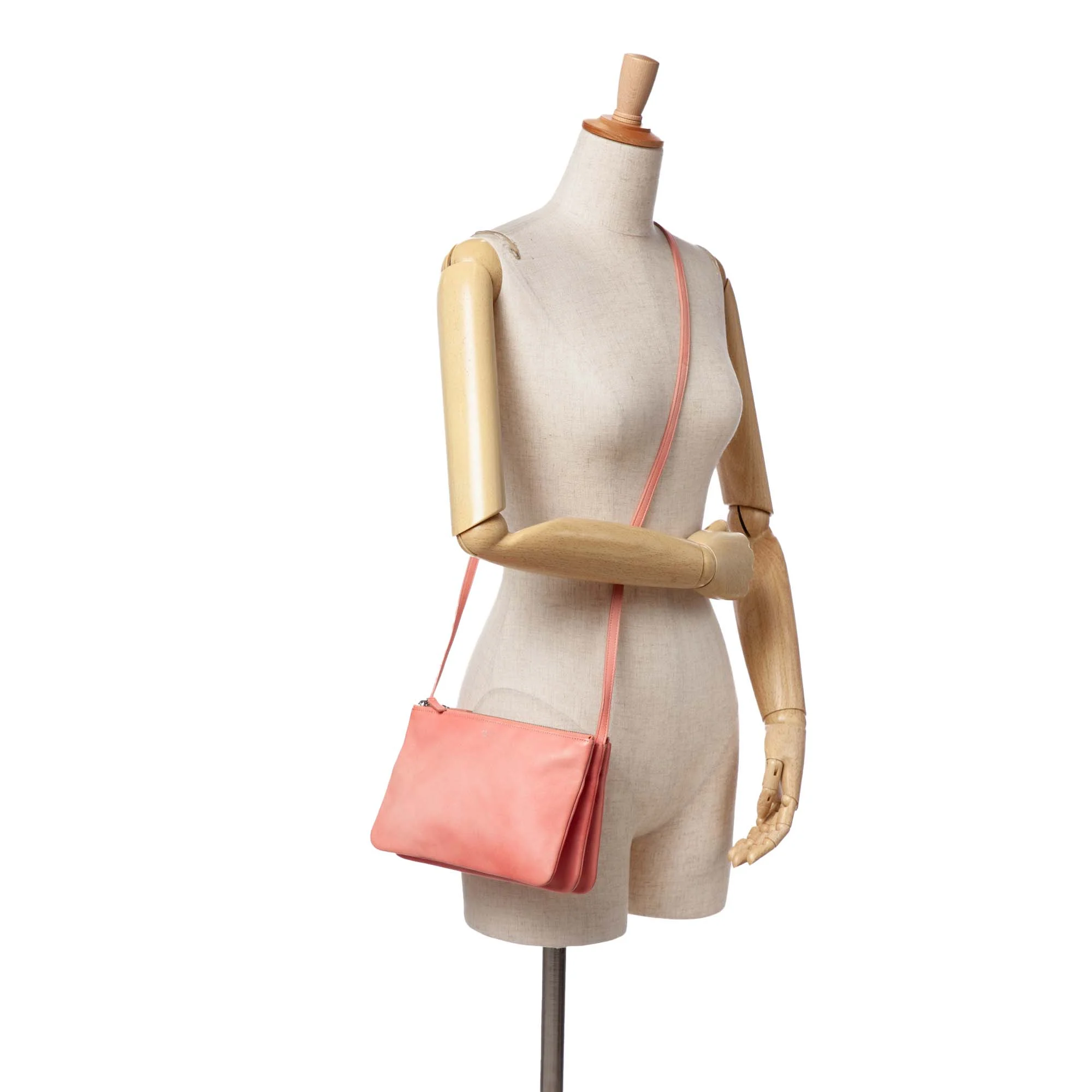 Celine | Pre-Owned Small Lambskin Trio Crossbody | Pink/Blush - Image 4