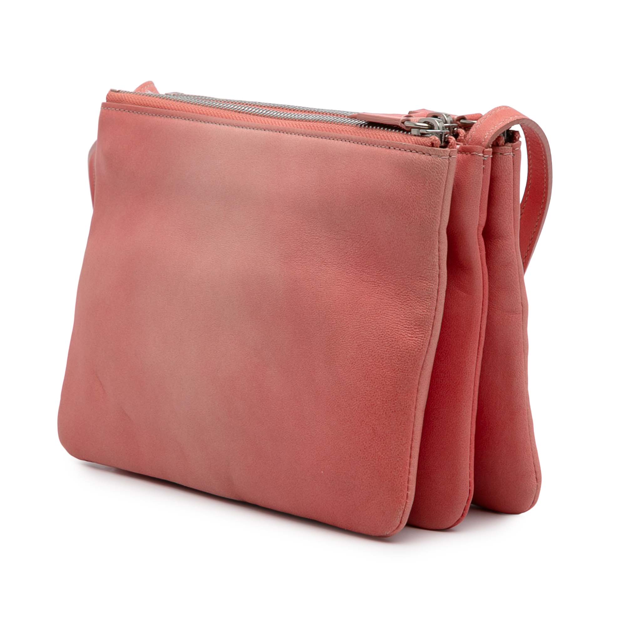 Celine | Pre-Owned Small Lambskin Trio Crossbody | Pink/Blush - Image 5