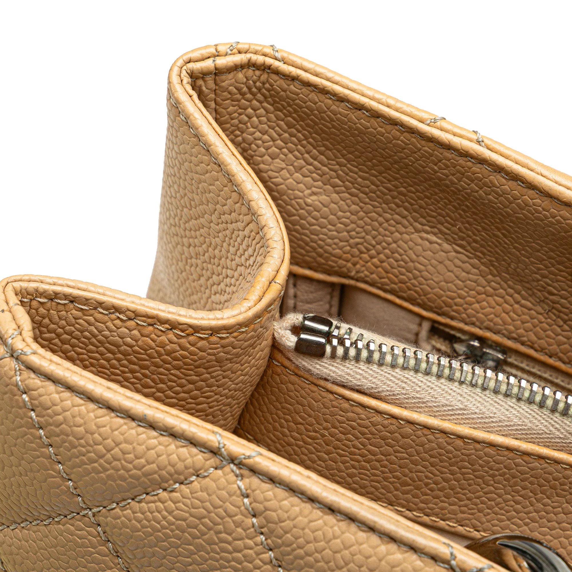 Chanel | Pre-Owned Caviar Grand Shopping Tote | Brown/Light Beige - Image 2