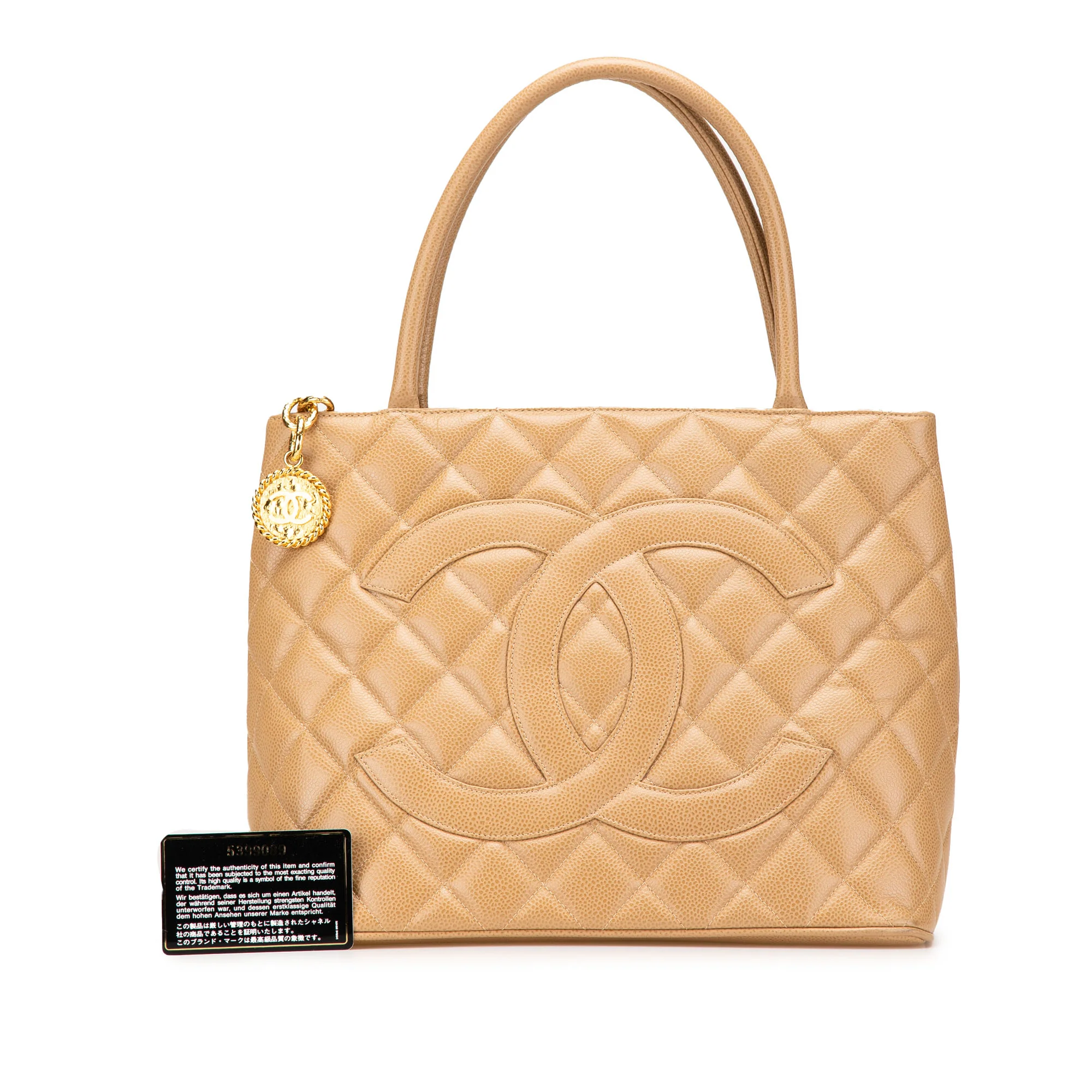 Chanel | Pre-Owned Caviar Medallion Tote | Beige - Image 5