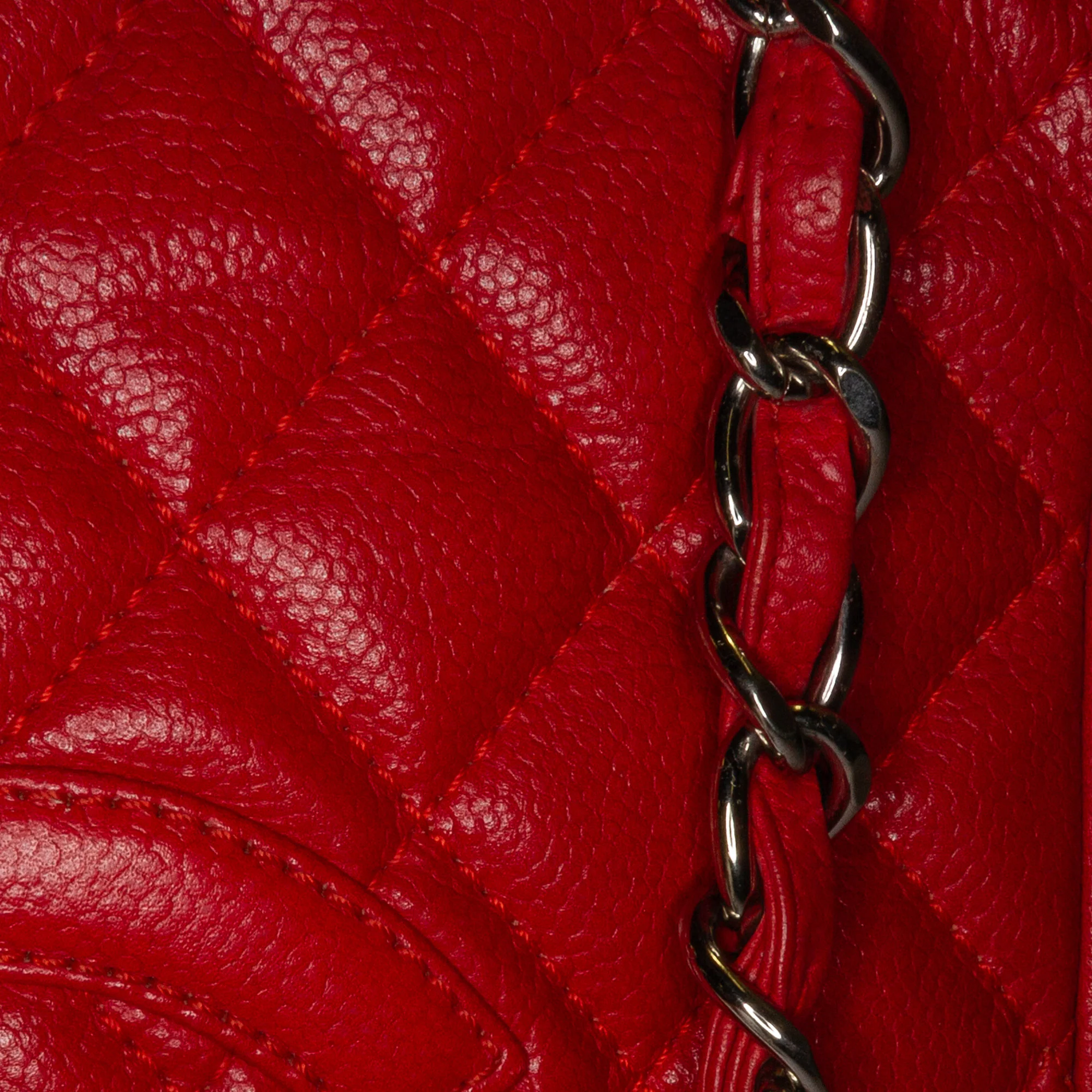 Chanel | Pre-Owned Caviar Petite Shopping Tote | Red - Image 11