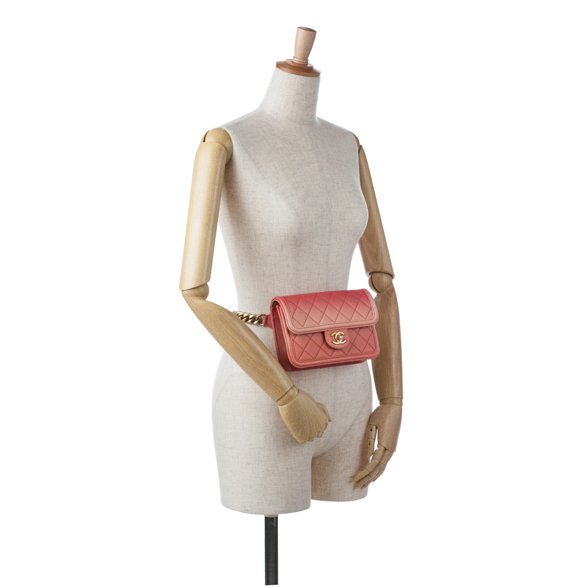 Chanel | Pre-Owned Caviar Sunset On The Sea Flap Belt Bag | Pink - Image 2