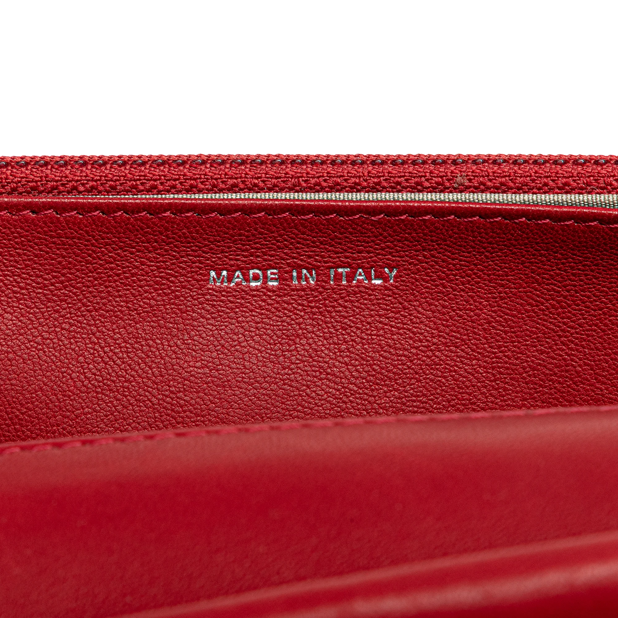 Chanel | Pre-Owned CC Calfskin Wallet On Chain | Red - Image 11
