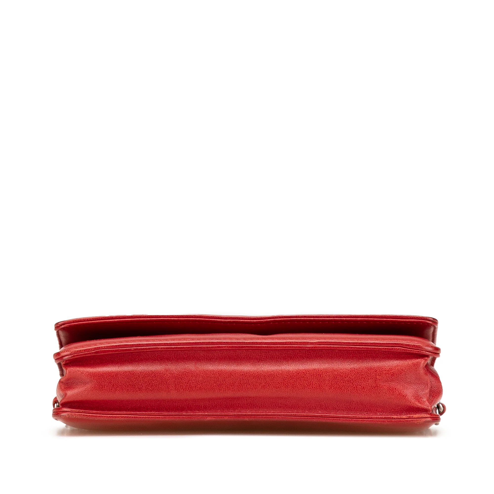 Chanel | Pre-Owned CC Calfskin Wallet On Chain | Red - Image 8
