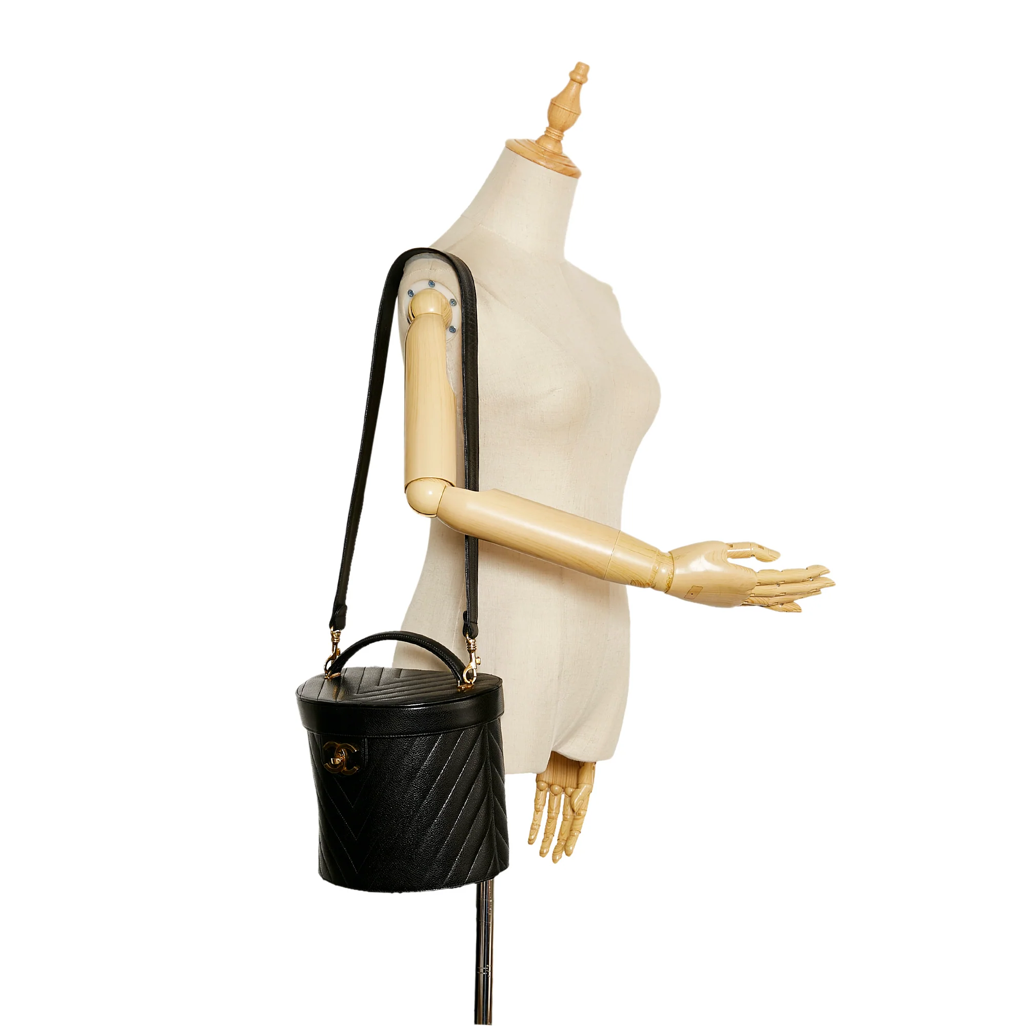 Chanel | Pre-Owned CC Caviar Leather Vanity Bag | Black - Image 2