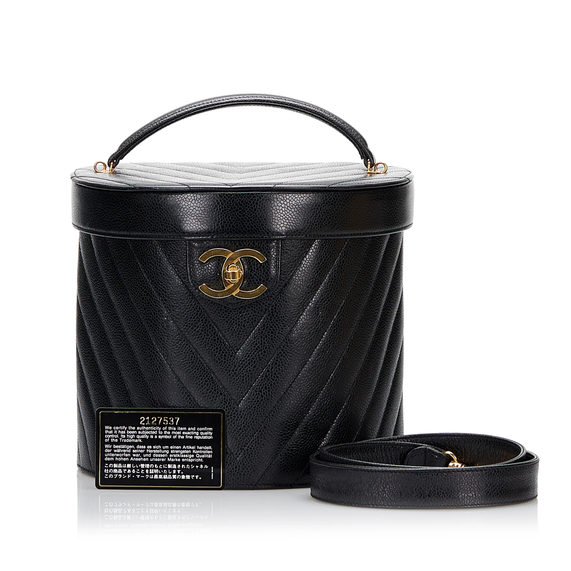 Chanel | Pre-Owned CC Caviar Leather Vanity Bag | Black - Image 3
