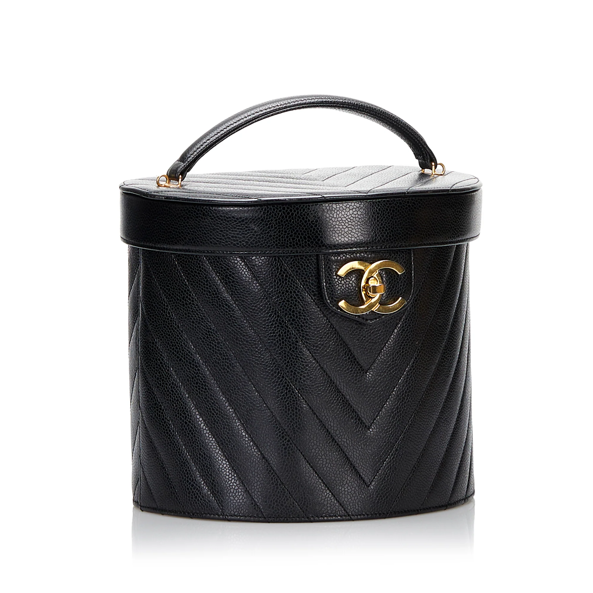 Chanel | Pre-Owned CC Caviar Leather Vanity Bag | Black - Image 4